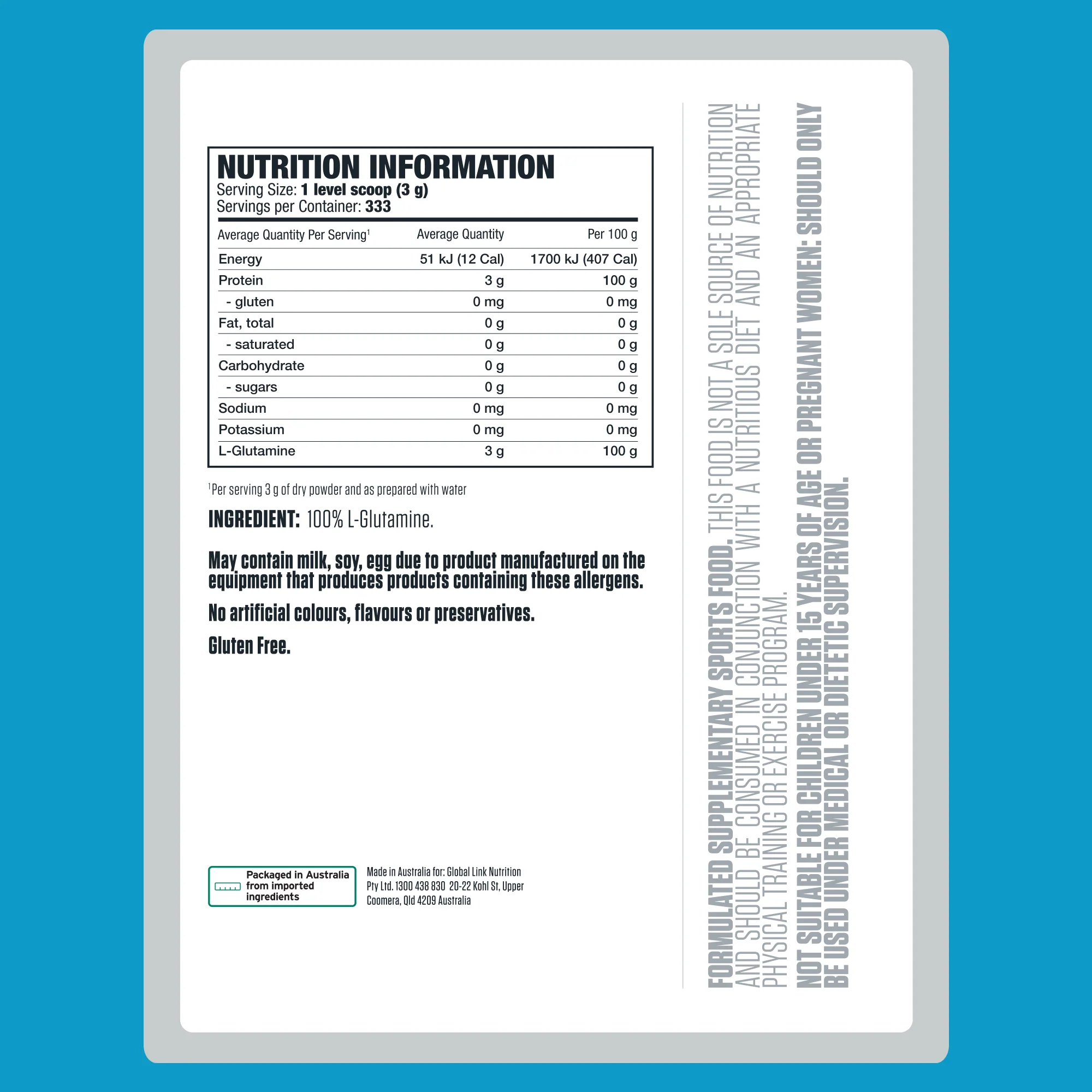 100% Pure Glutamine by Genetix Nutrition Essentials - Image 5