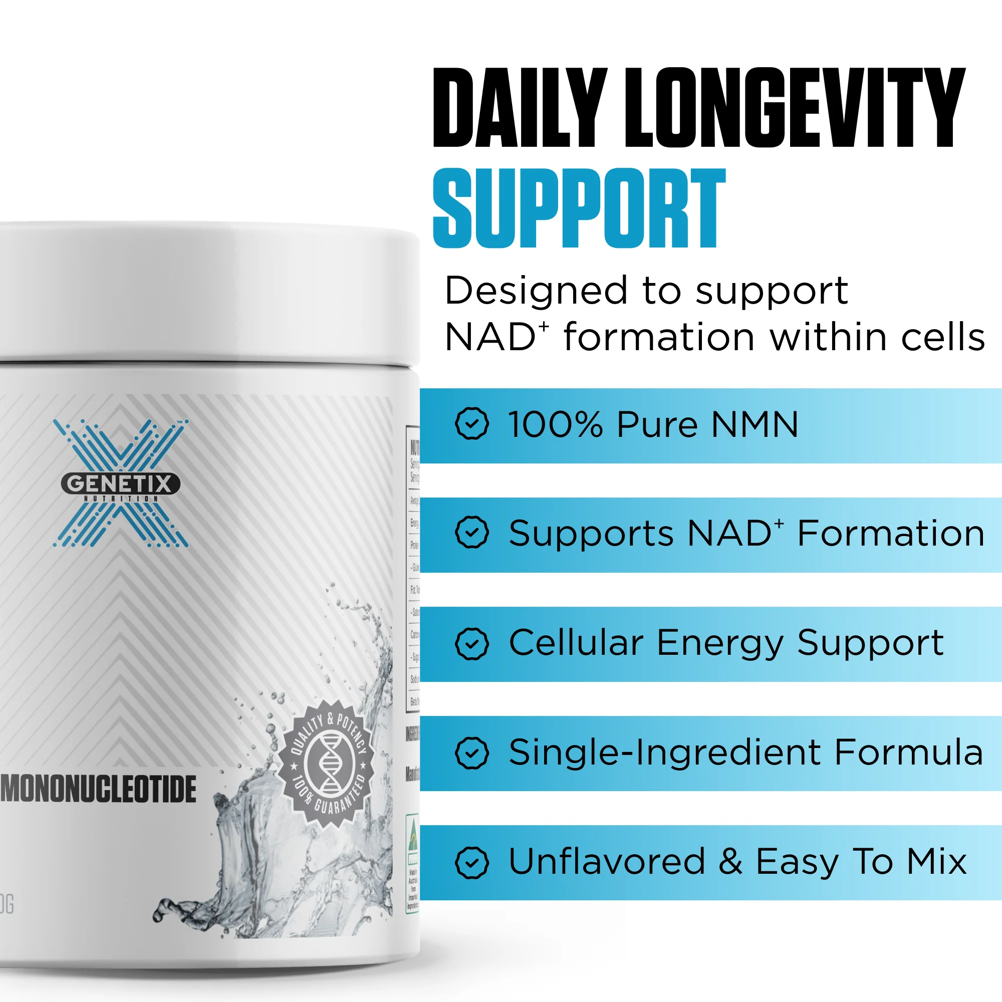 100% Pure NMN Powder by Genetix Nutrition - Image 2