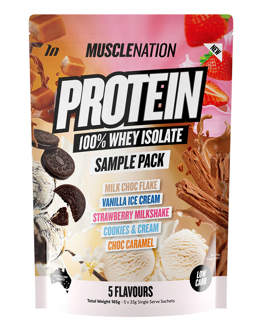 100% Whey Isolate Protein Sample Pack by Muscle Nation