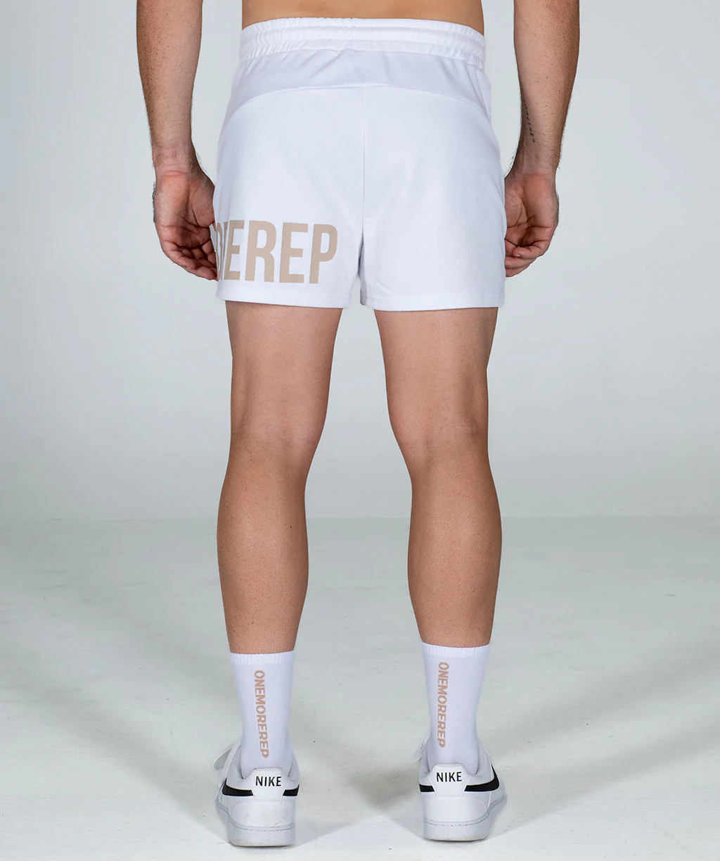 Bold Muscle Shorts (White) by OneMoreRep - Image 2