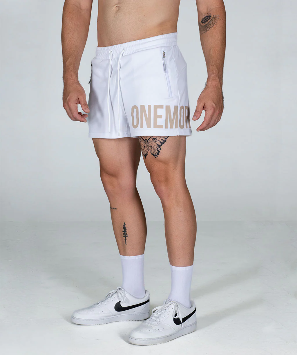 Bold Muscle Shorts (White) by OneMoreRep - Image 3
