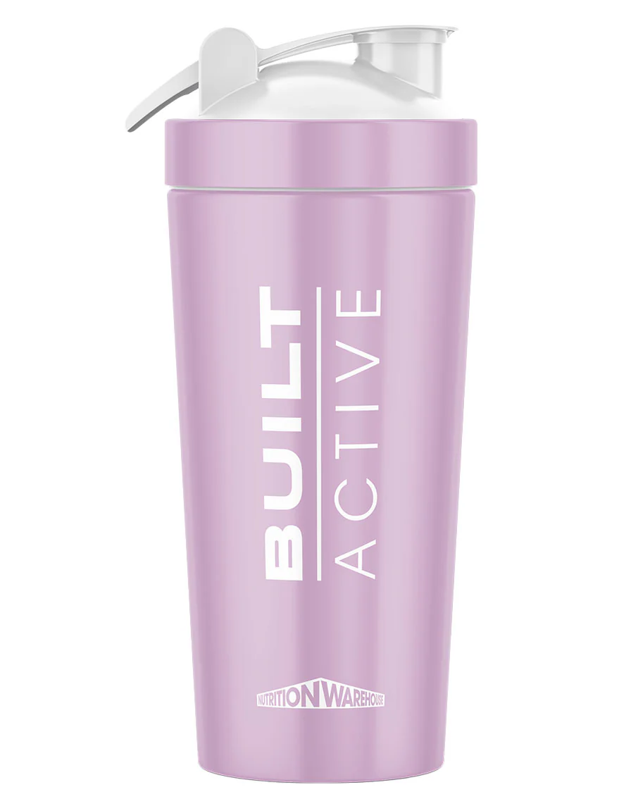 Built Active Stainless Steel Shaker (Pink) by Nutrition Warehouse