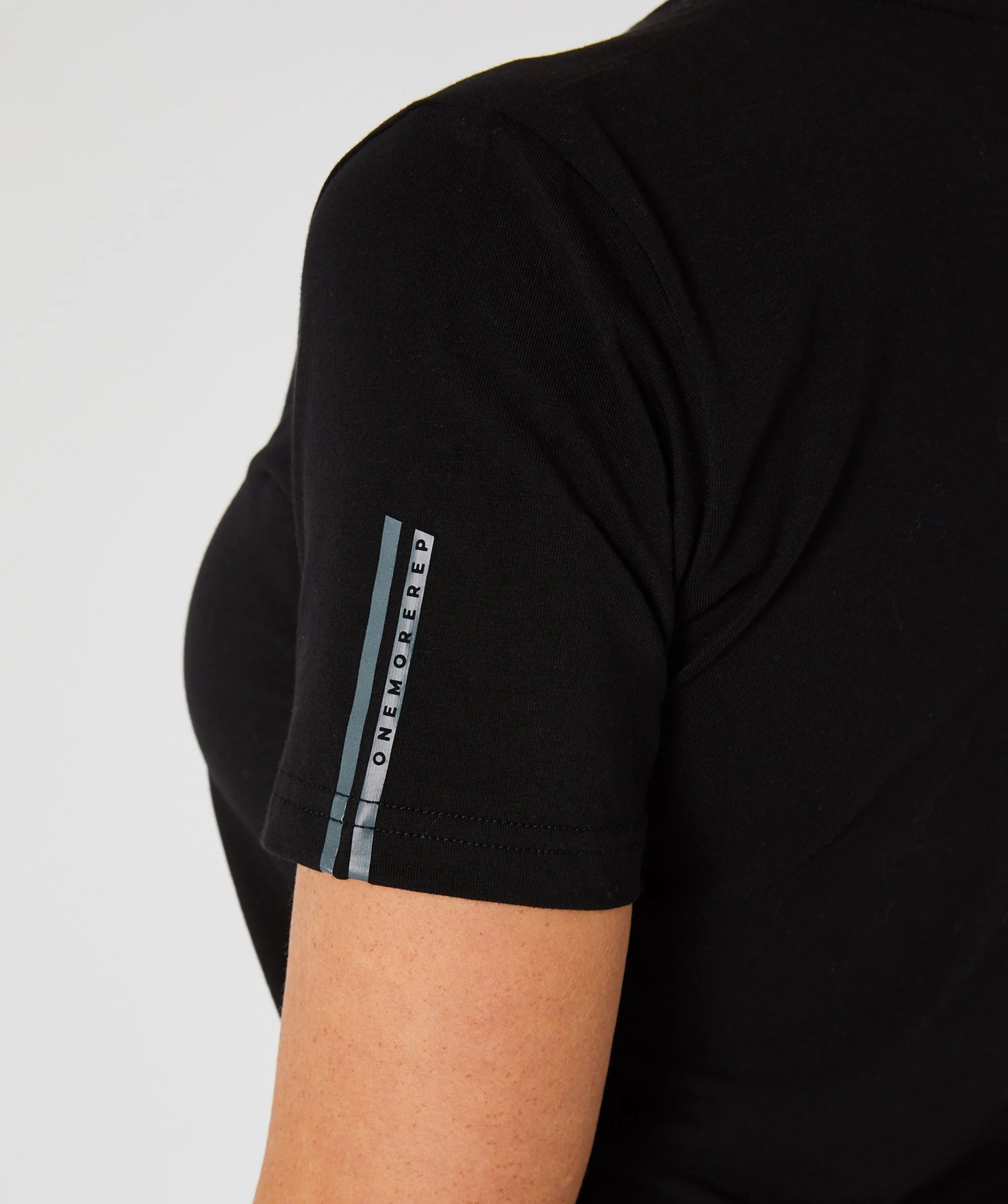 Core Crop Fitted Tee (Black) by OneMoreRep - Image 14