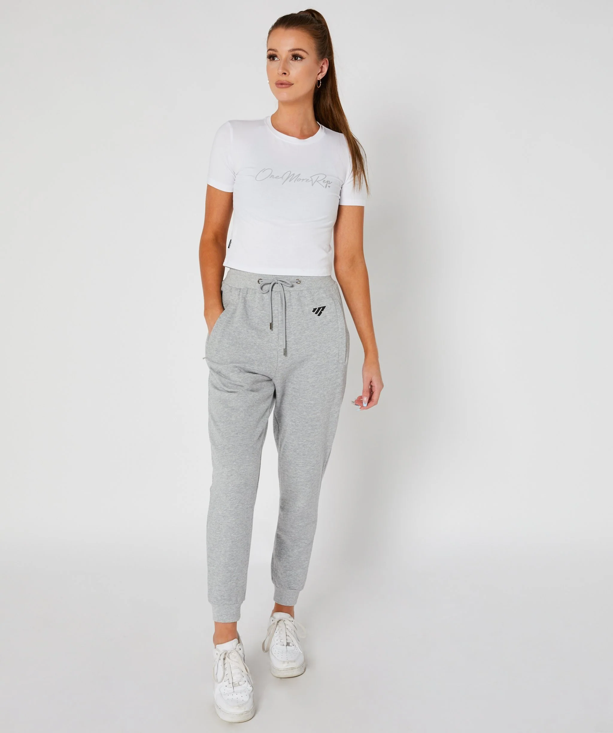 Core Crop Fitted Tee (White) by OneMoreRep - Image 7