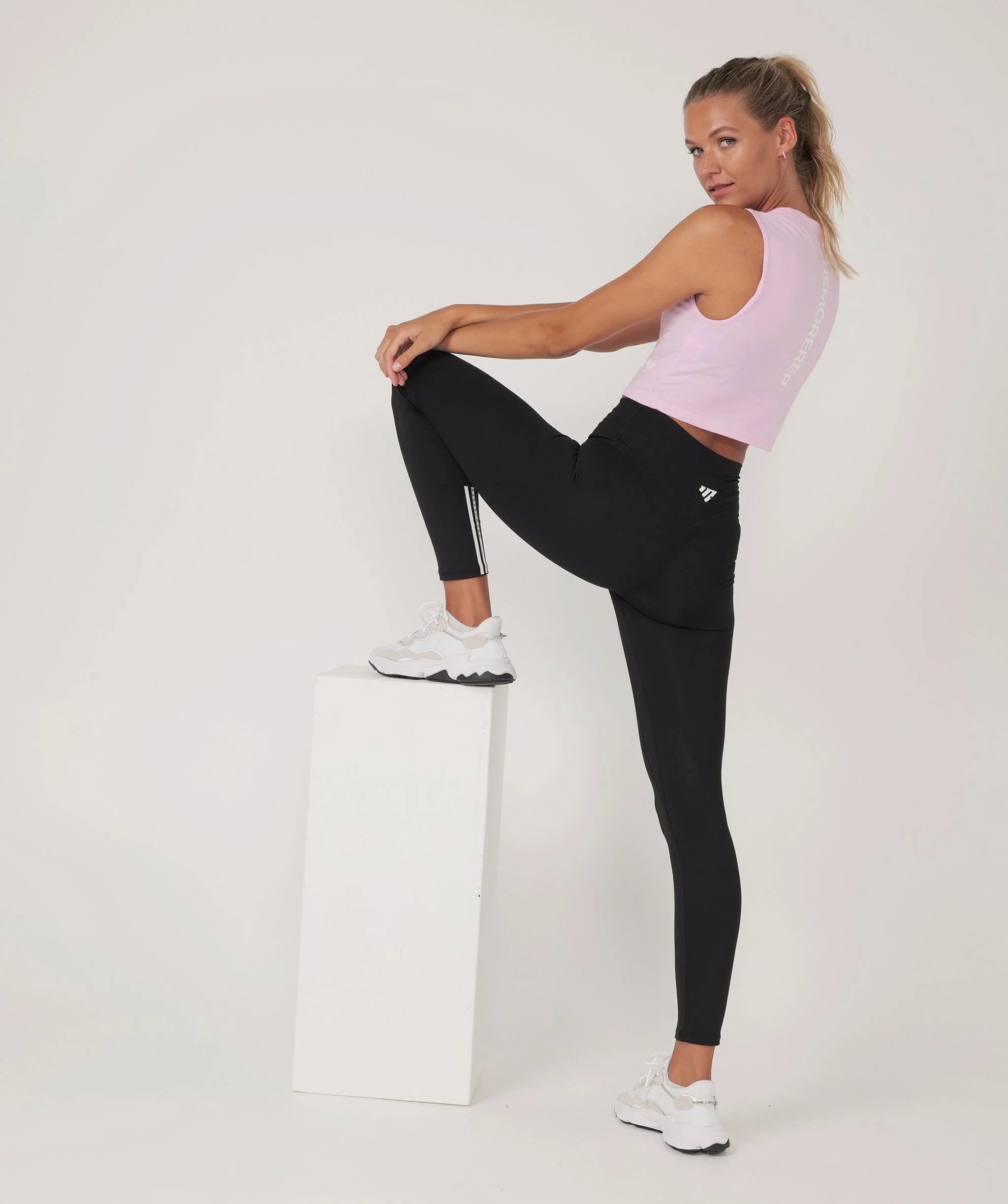 Core Crop Muscle Tee (Baby Pink) By OneMoreRep - Image 2