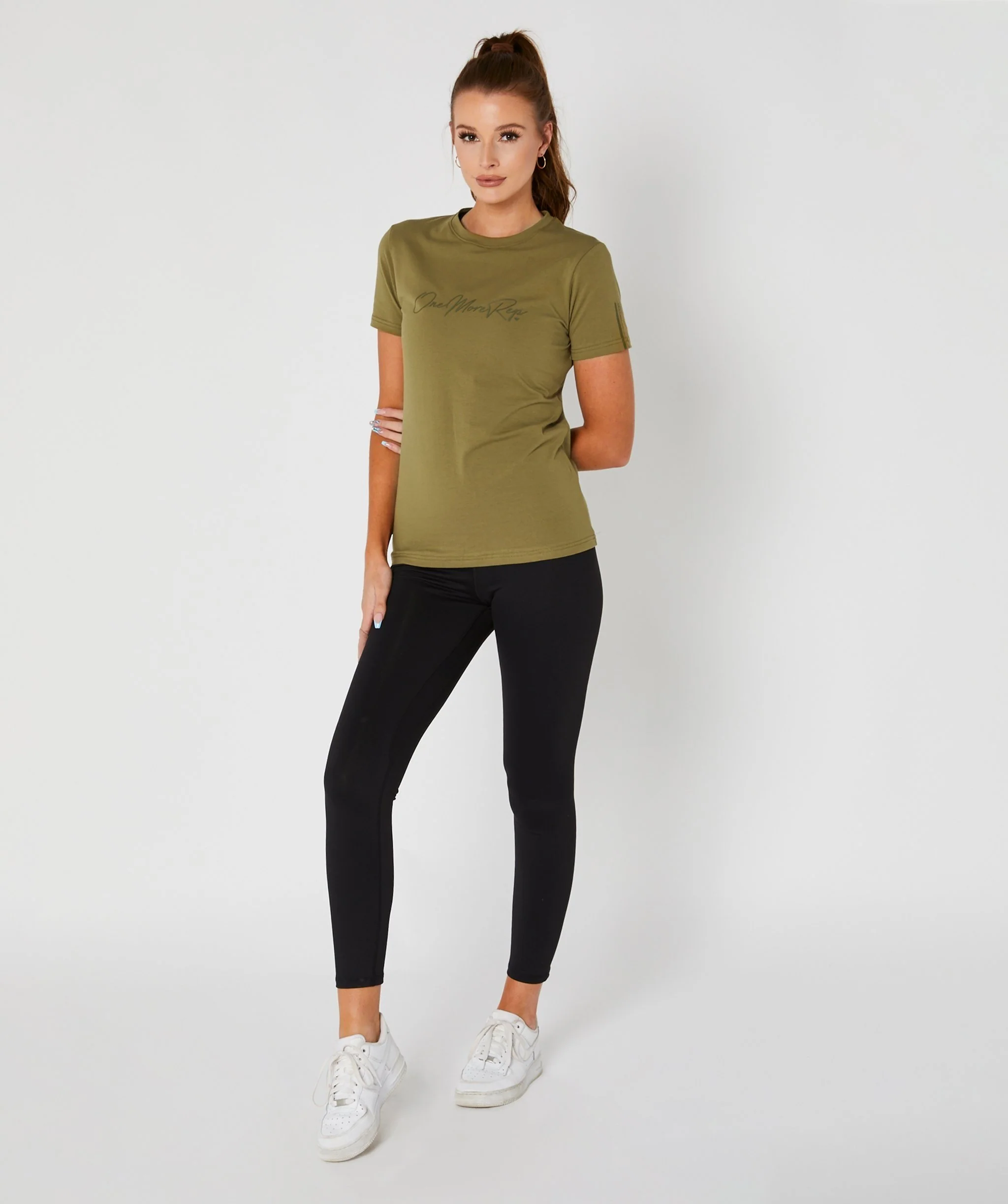 Core Fitted Tee (Khaki) by OneMoreRep
