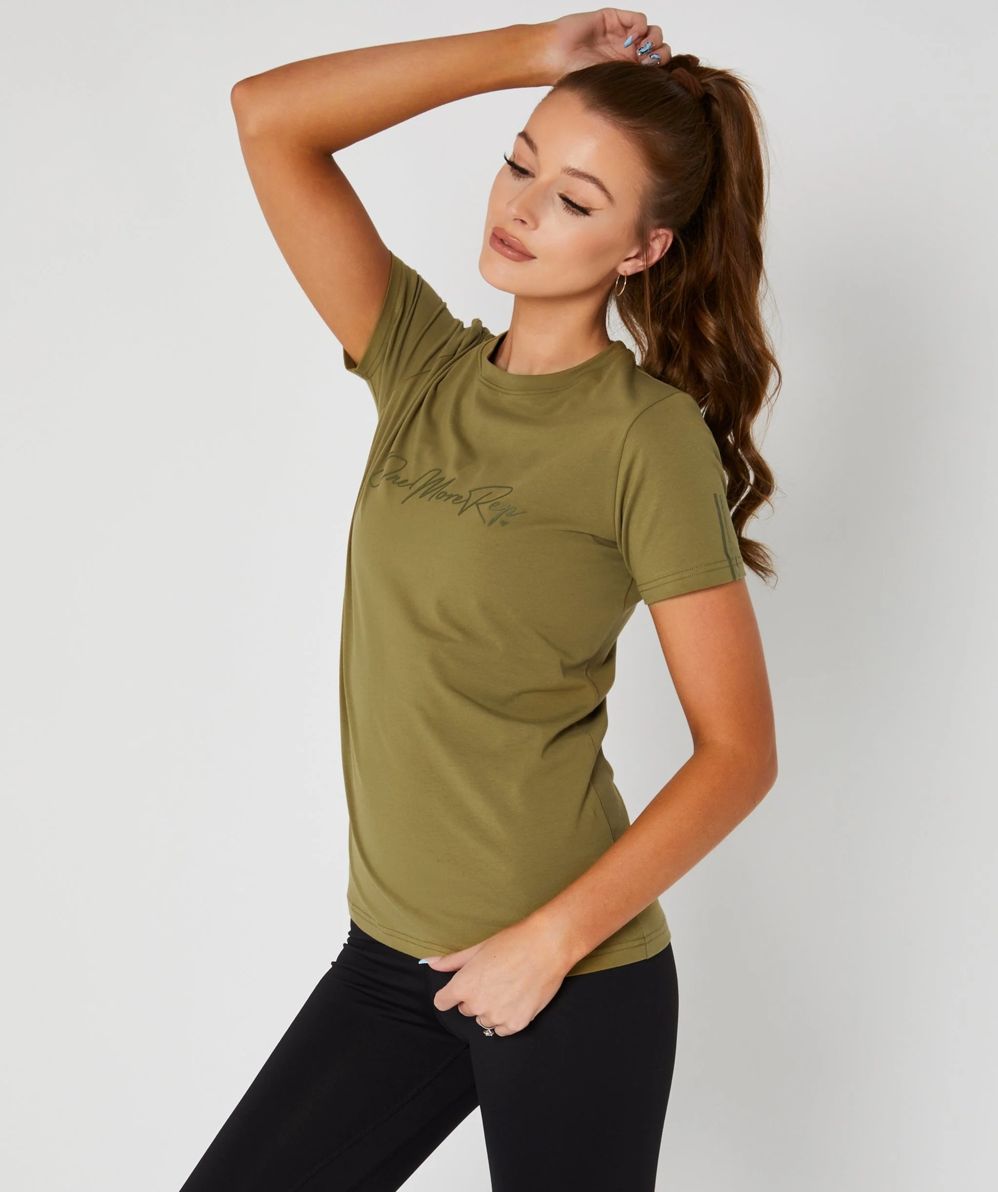 Core Fitted Tee (Khaki) by OneMoreRep - Image 5