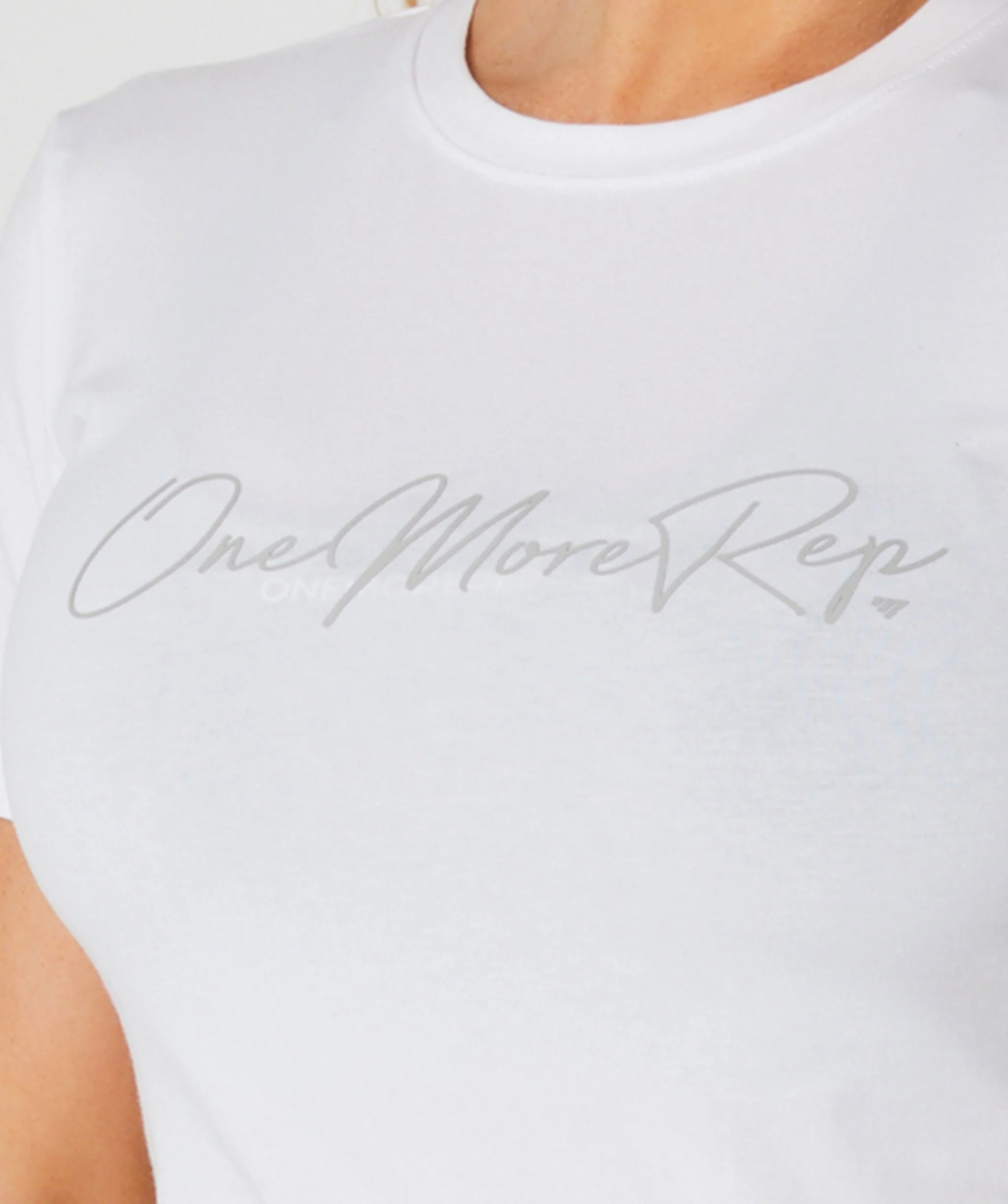 Core Fitted Tee (White) by OneMoreRep - Image 9