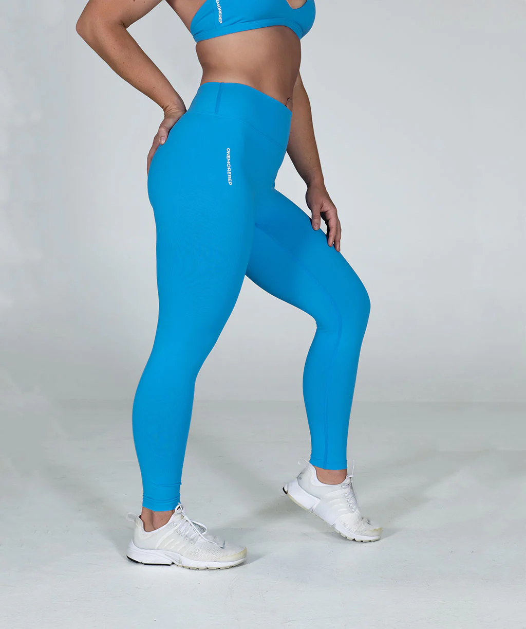 Core Invisible Scrunch Full Length Leggings (Blue Azure) by OneMoreRep - Image 2