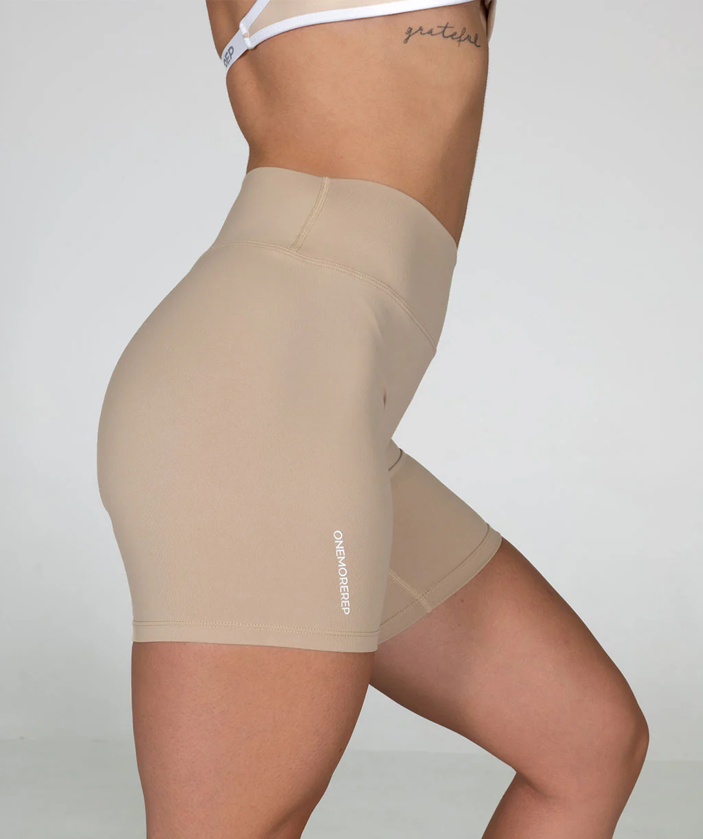 Core Invisible Scrunch Shorts (Almond) by OneMoreRep