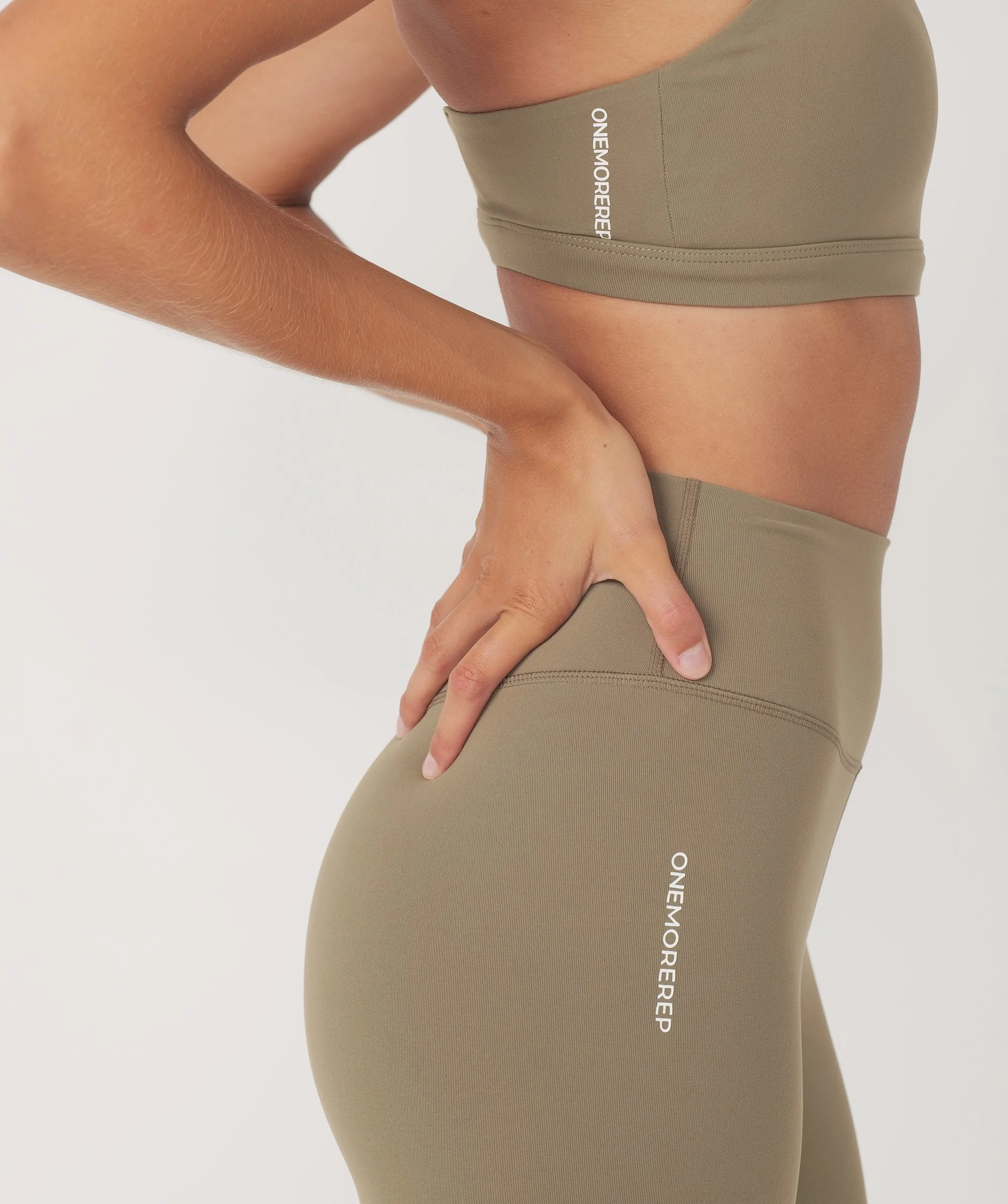 Core Leggings - Full Length (Khaki) by OneMoreRep - Image 4