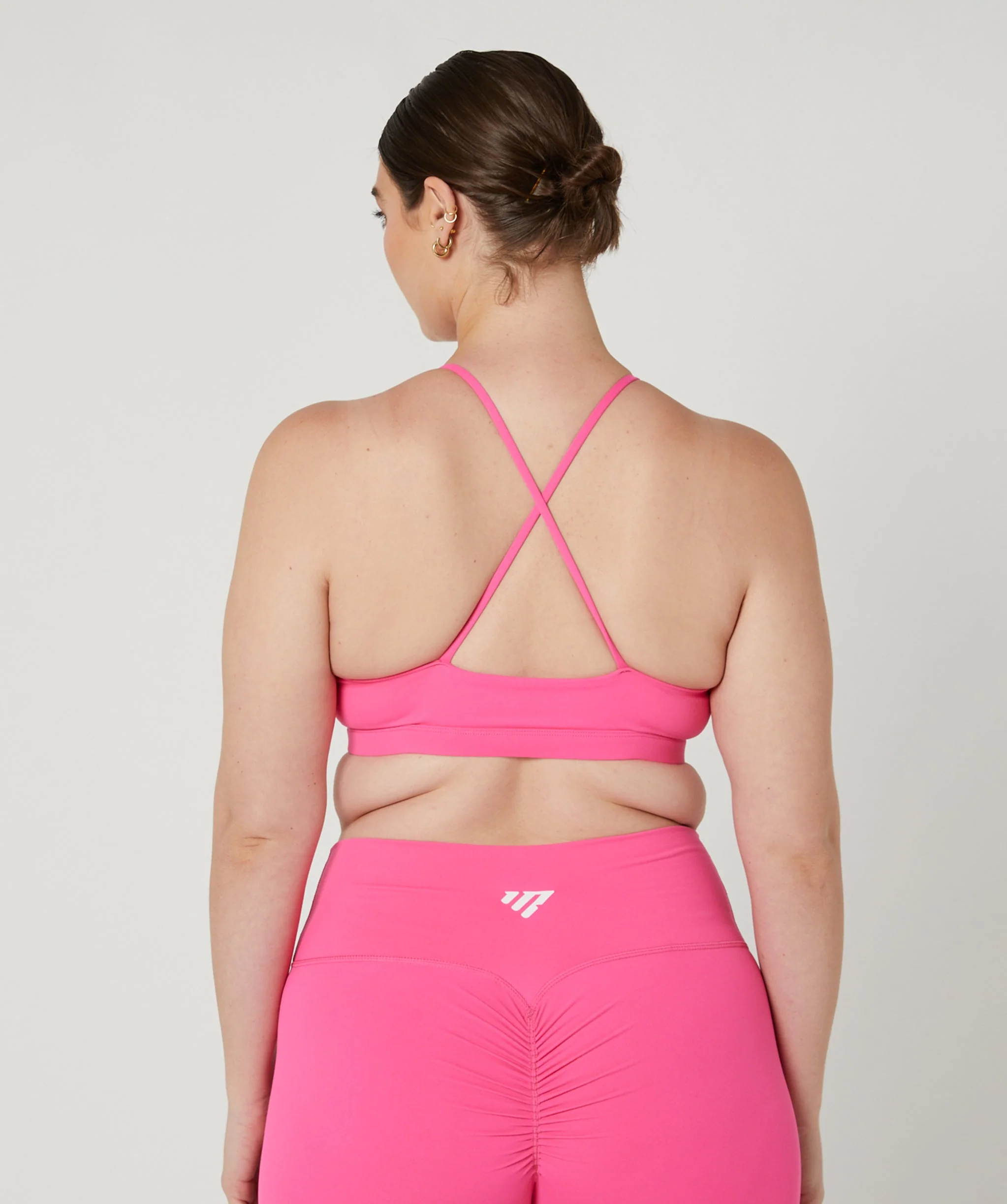 Core Strappy Scrunch Sports Bra (Bubblegum Pink) by OneMoreRep - Image 2