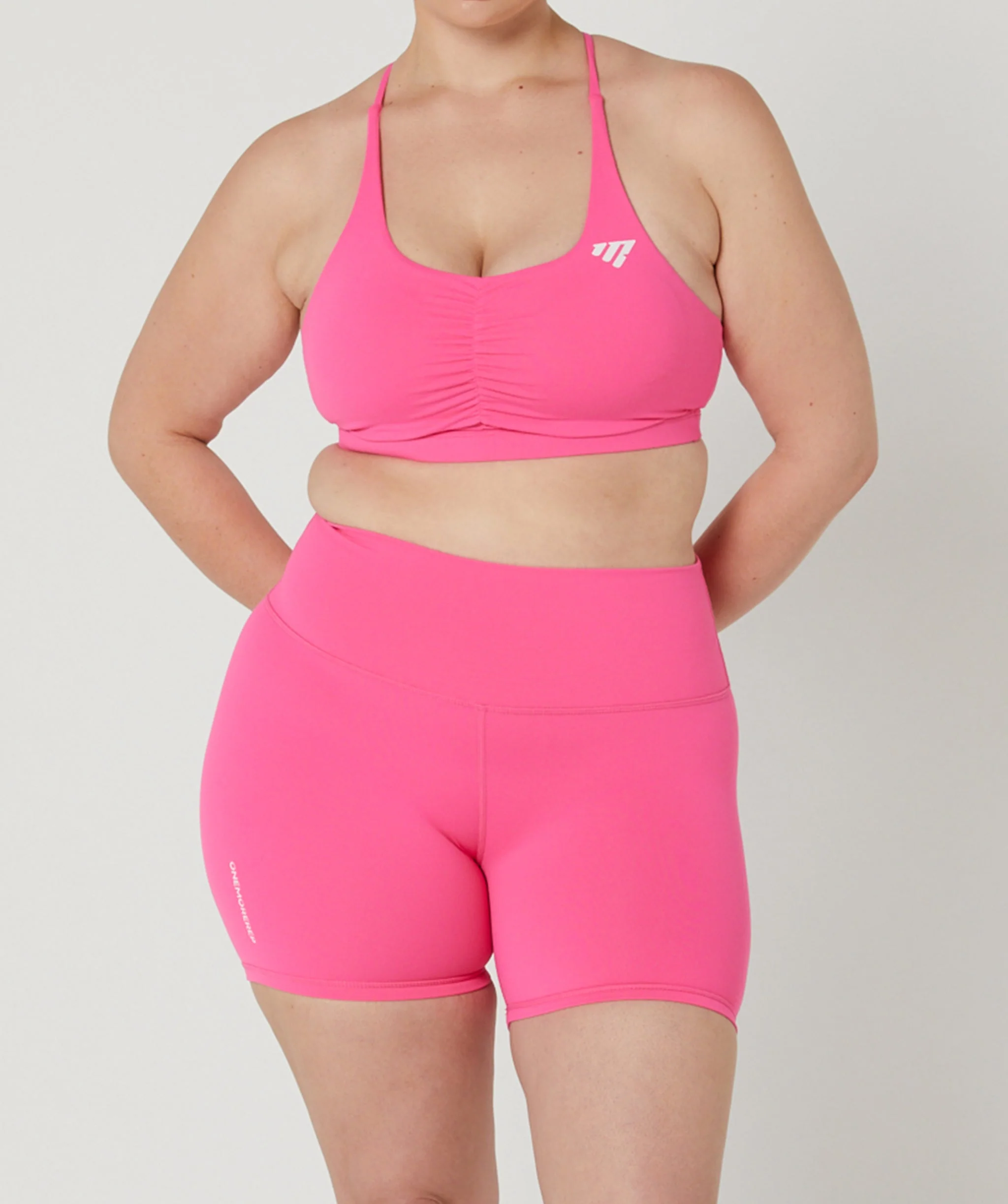 Core Strappy Scrunch Sports Bra (Bubblegum Pink) by OneMoreRep - Image 3