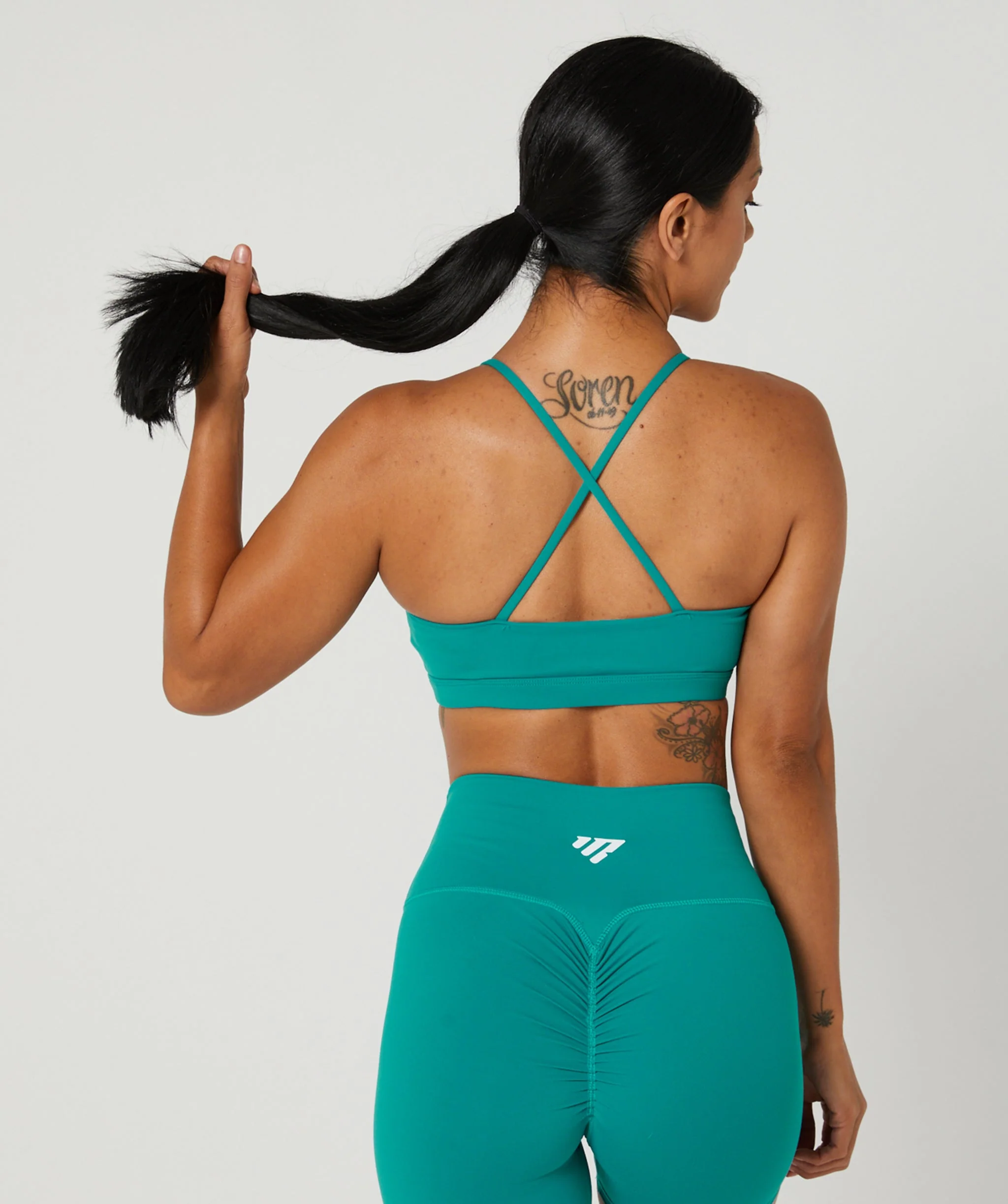 Core Strappy Scrunch Sports Bra (Jade) by OneMoreRep - Image 2
