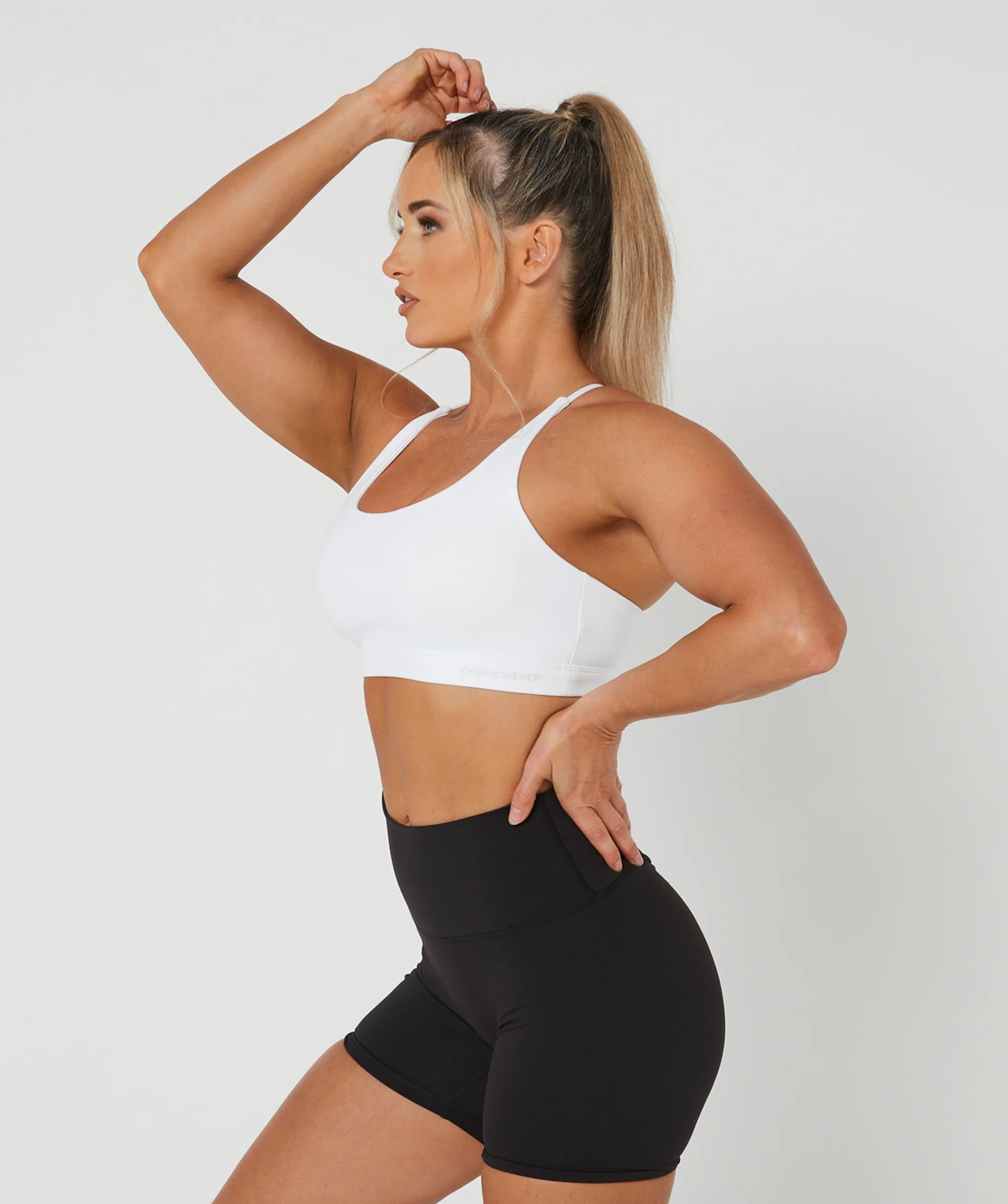 Core Strappy Sports Bra (White) by OneMoreRep - Image 5