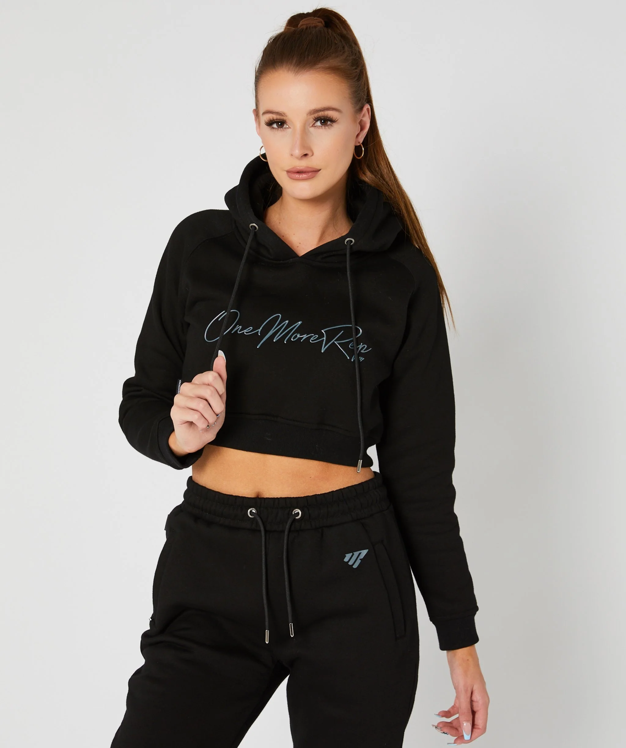 Crop Pullover Hoodie (Black) by OneMoreRep - Image 11
