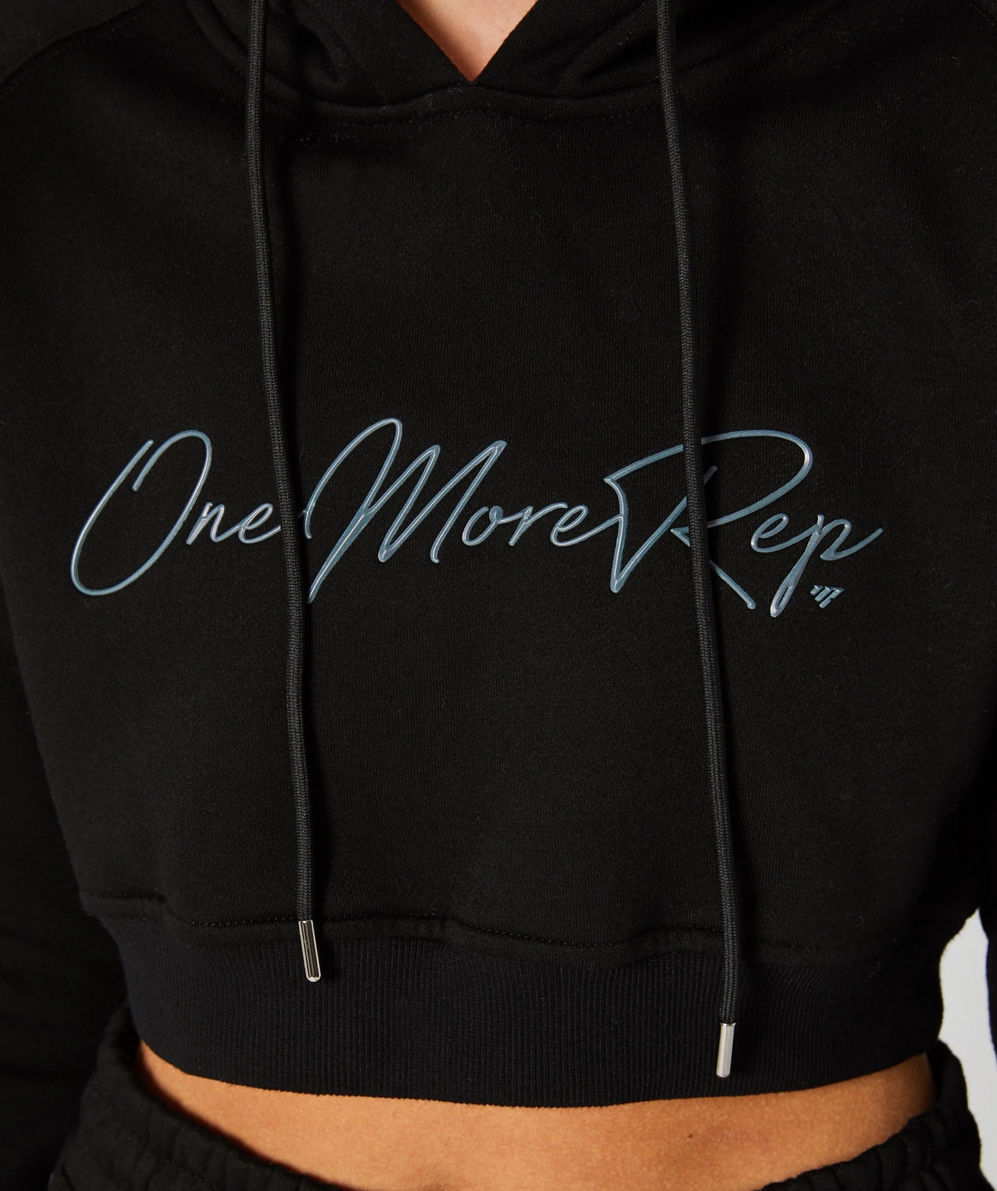 Crop Pullover Hoodie (Black) by OneMoreRep - Image 24