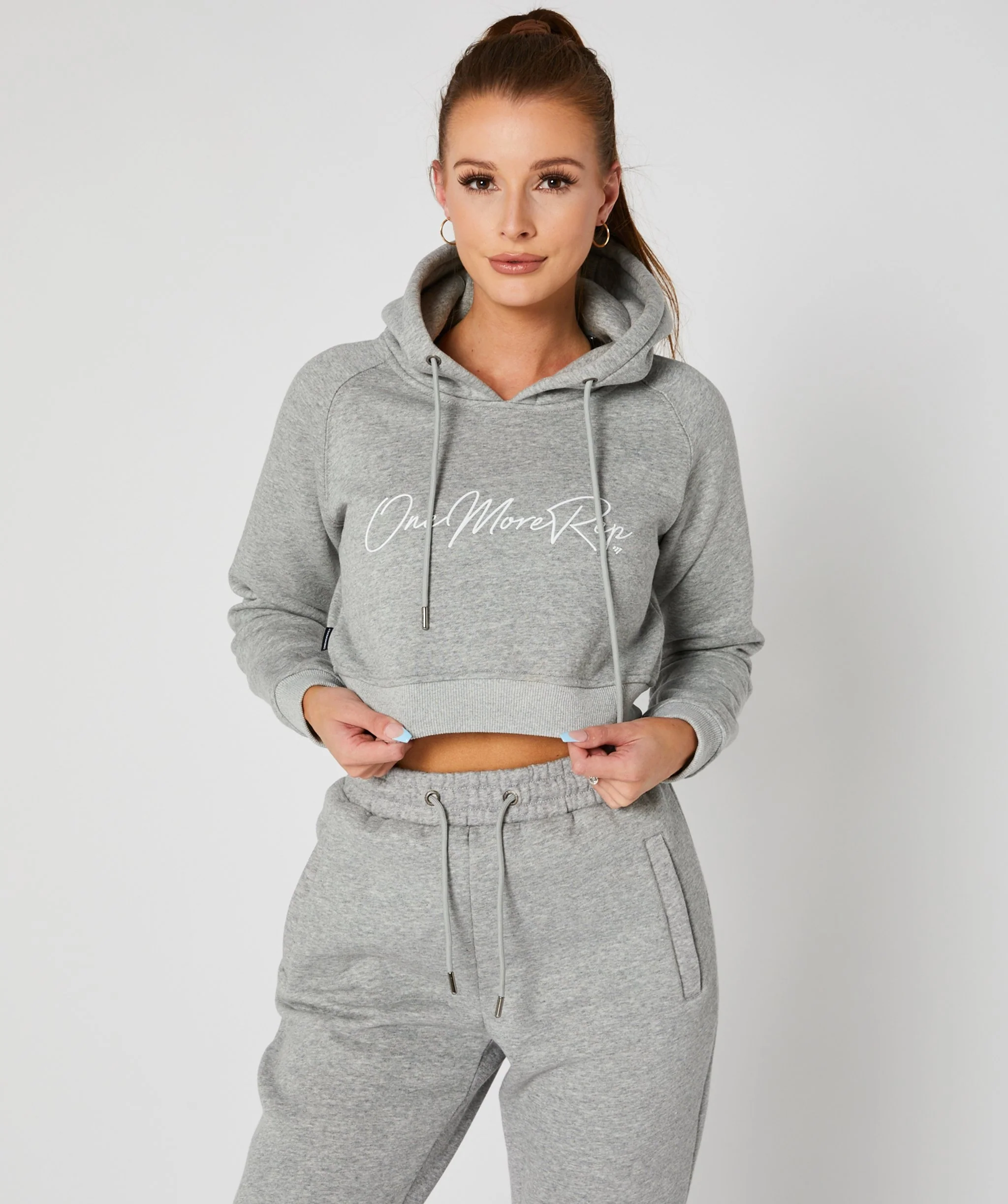 Crop Pullover Hoodie (Grey) by OneMoreRep - Image 3