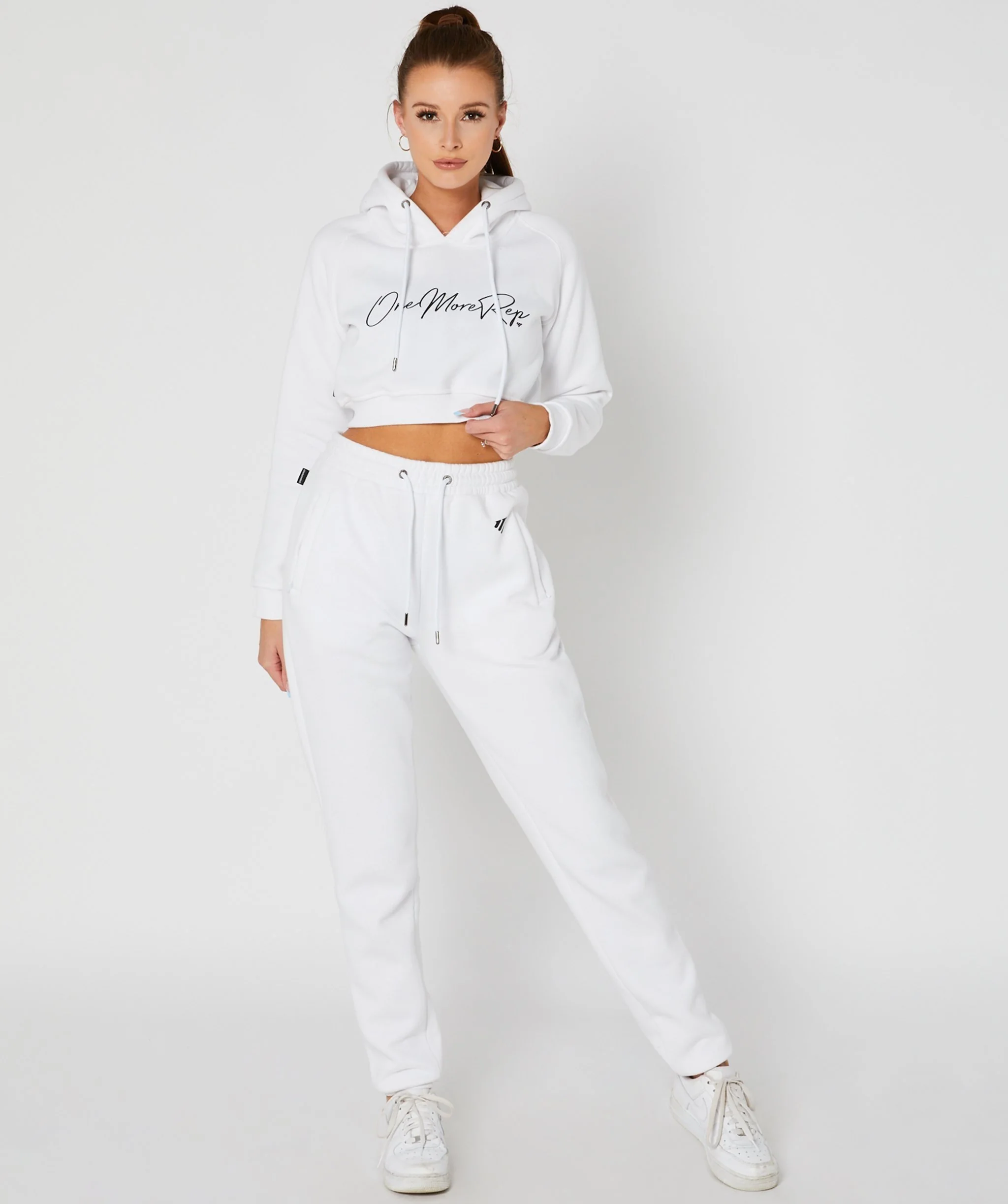Crop Pullover Hoodie (White) by OneMoreRep - Image 12