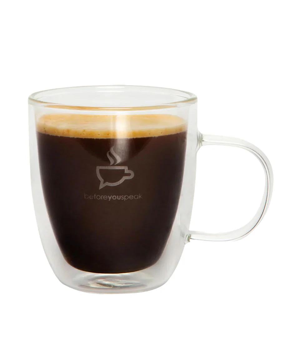 Double Walled Glass Mug by Before You Speak