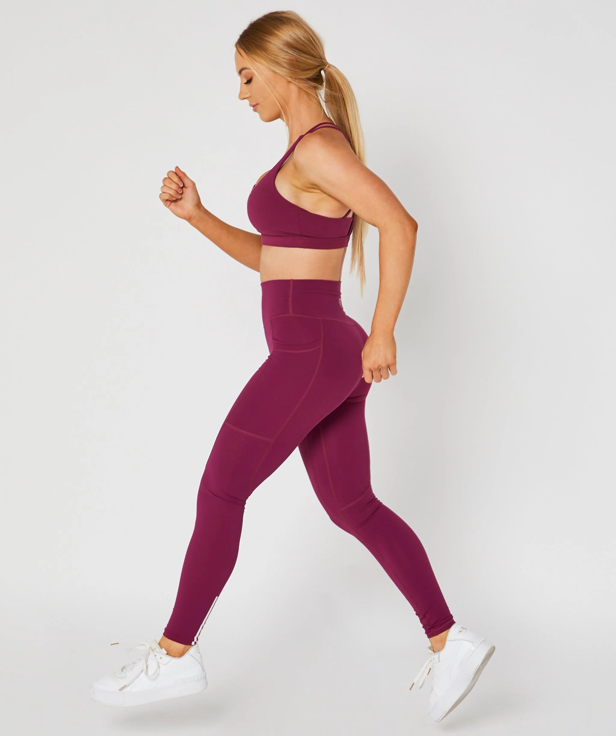 Hype Pocket Full Length Leggings (Berry) by OneMoreRep - Image 11