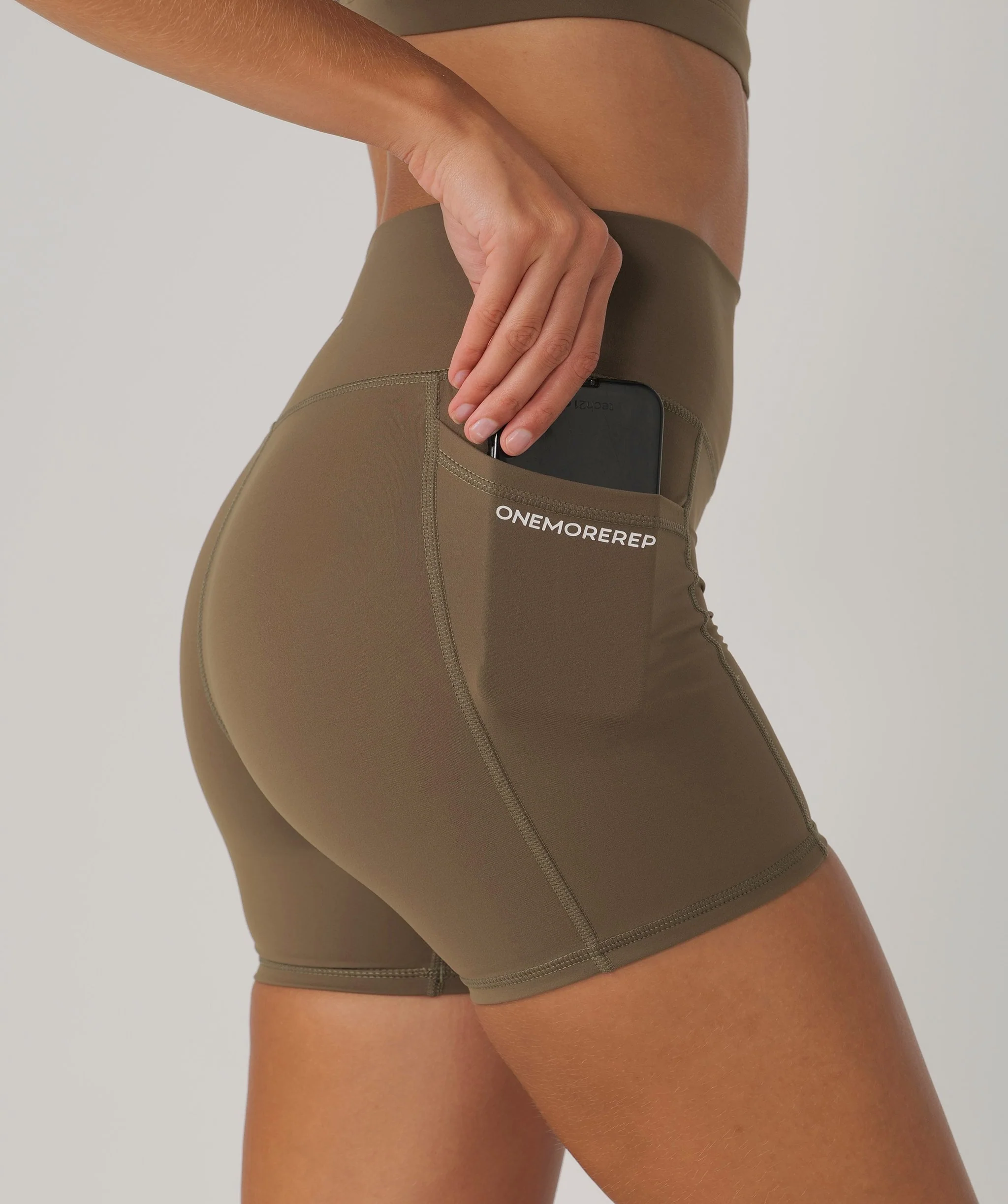 Hype Pocket Shorts (Khaki) by OneMoreRep - Image 4
