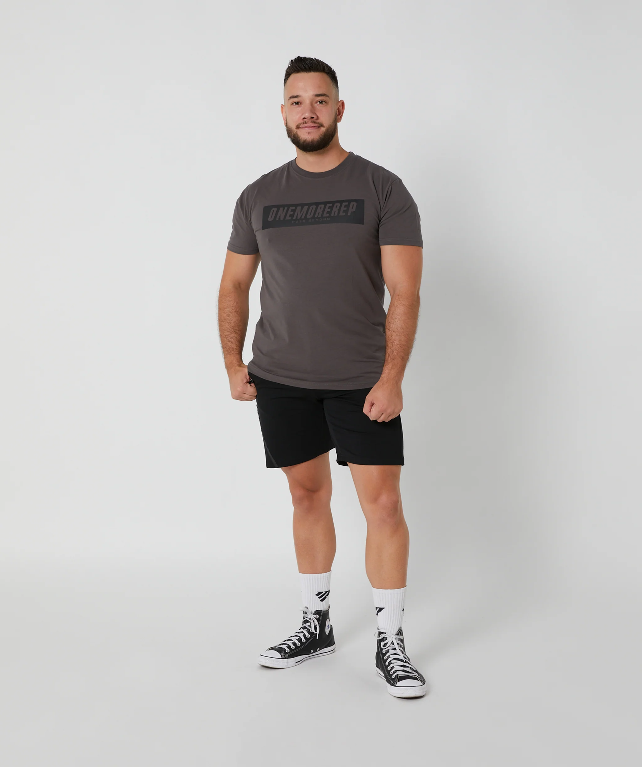 Iconic Block Tee (Charcoal) by OneMoreRep - Image 3