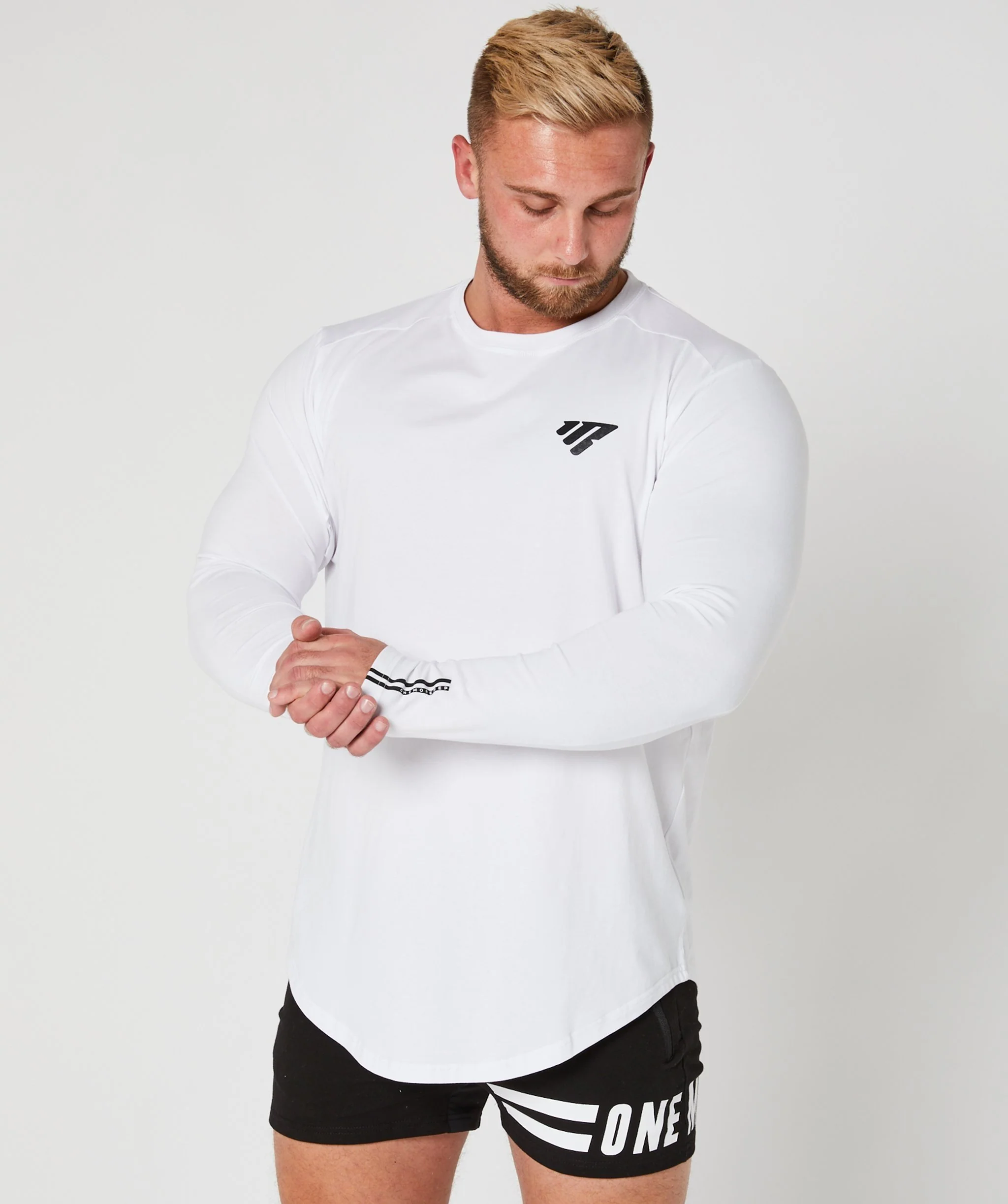 Iconic Fitted Long Sleeve Tee (White) by OneMoreRep - Image 2