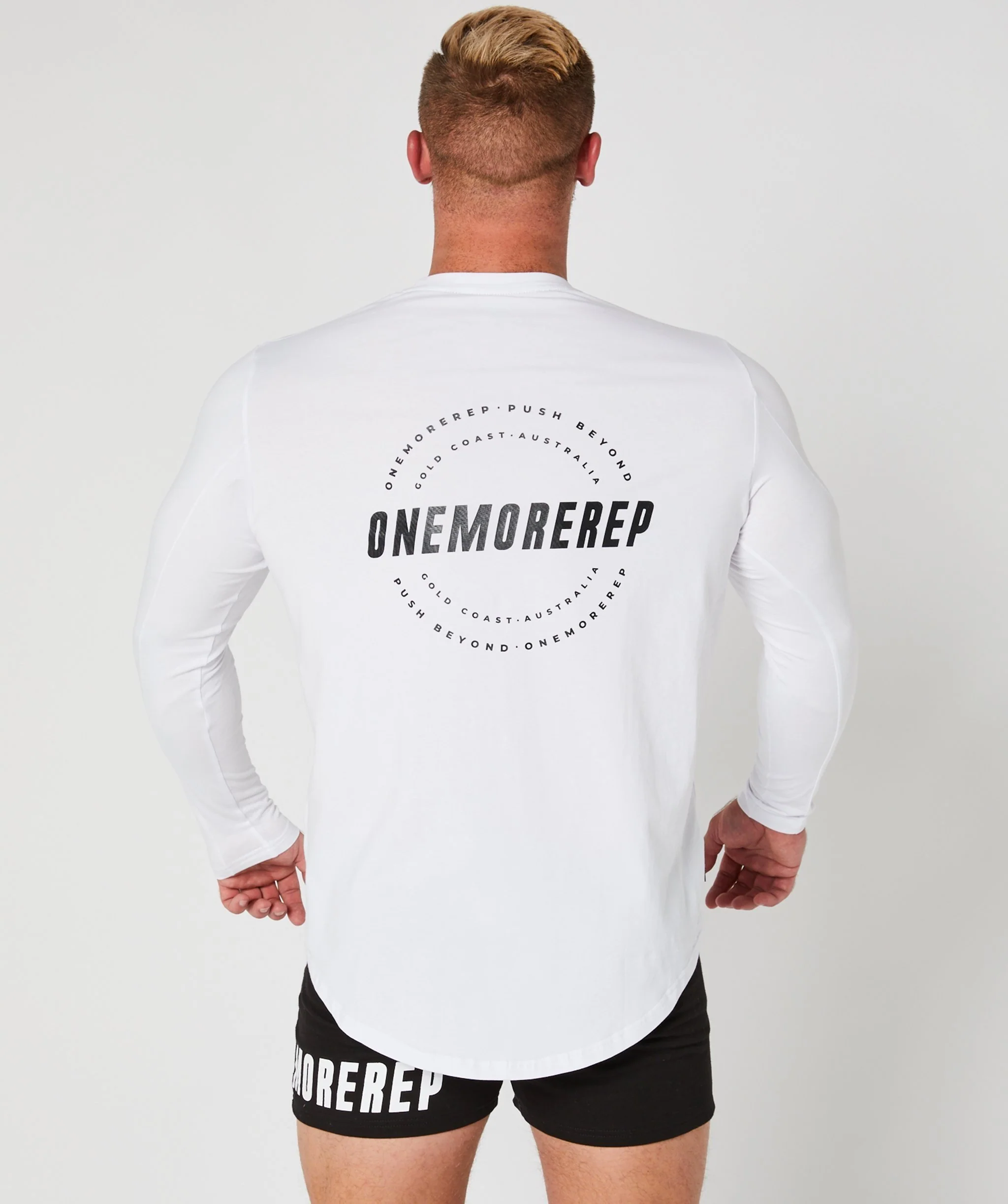 Iconic Fitted Long Sleeve Tee (White) by OneMoreRep - Image 3