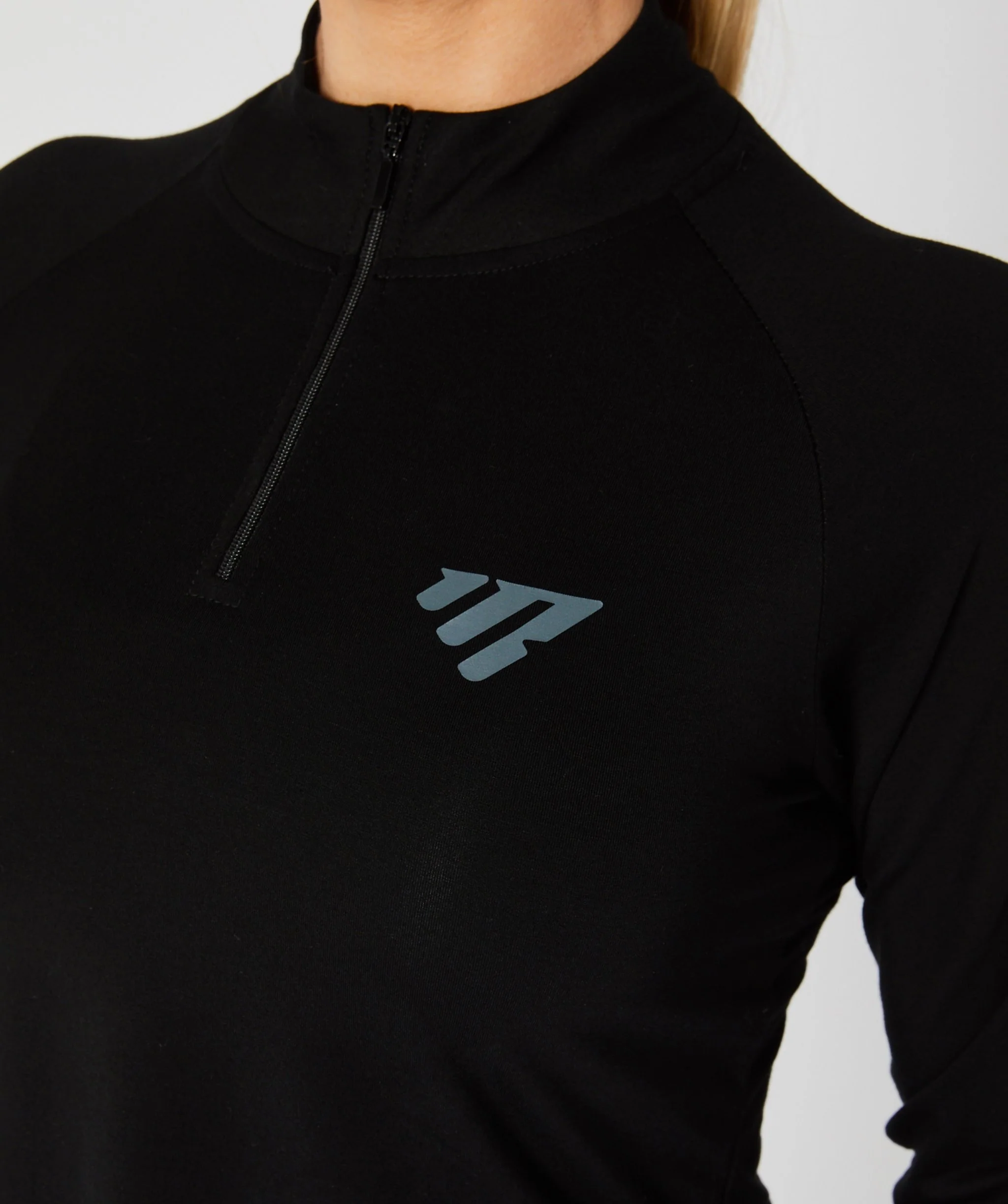 Lightweight Crop 1/4 Zip Jacket (Black) by OneMoreRep - Image 2
