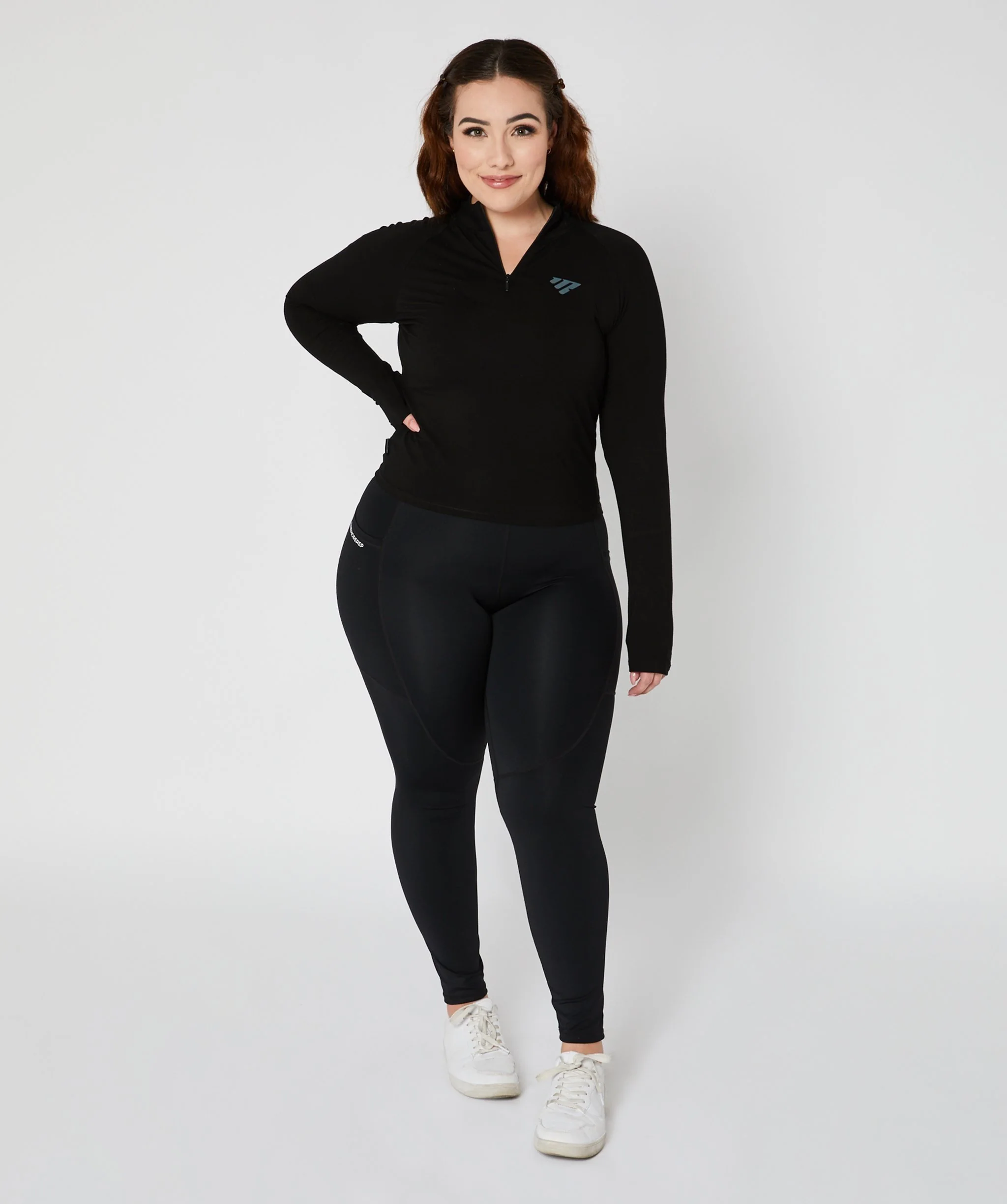 Lightweight Crop 1/4 Zip Jacket (Black) by OneMoreRep - Image 4