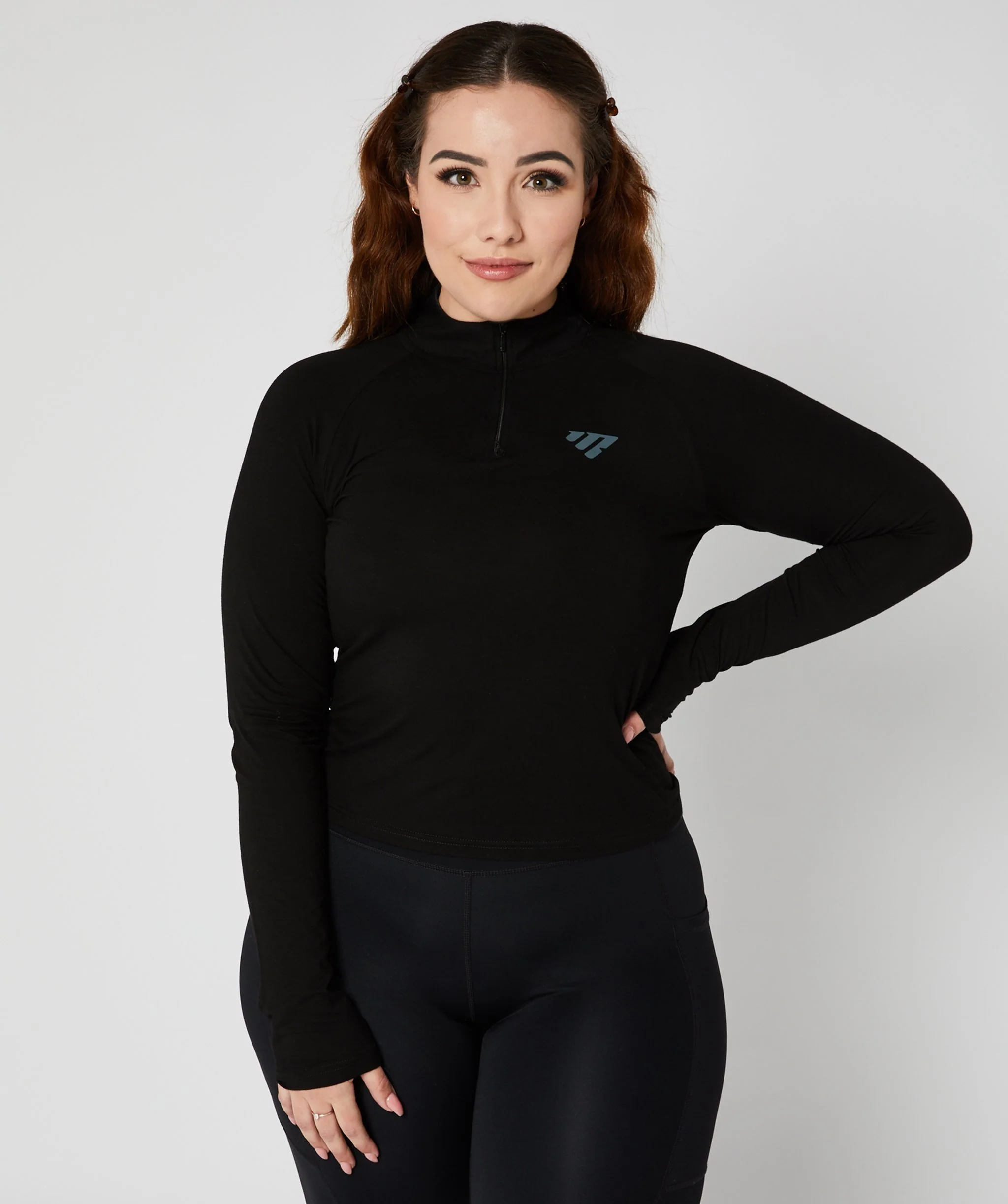 Lightweight Crop 1/4 Zip Jacket (Black) by OneMoreRep - Image 6