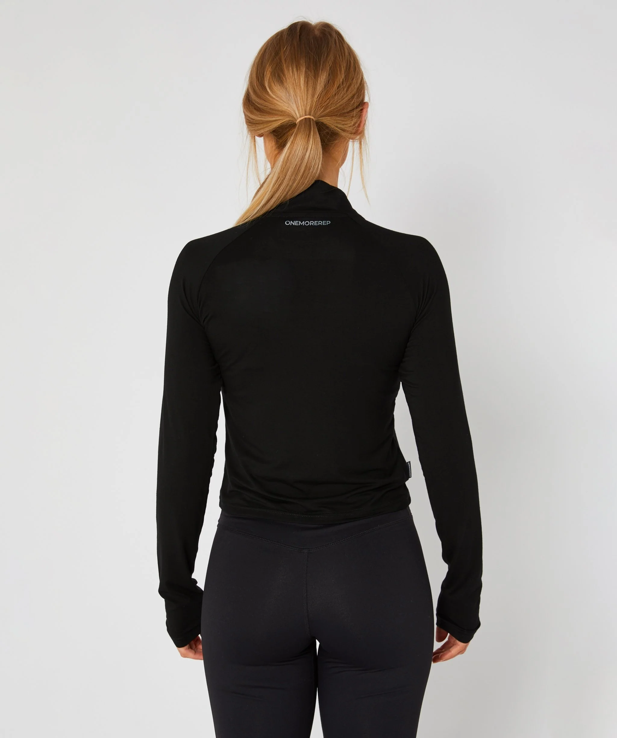 Lightweight Crop 1/4 Zip Jacket (Black) by OneMoreRep - Image 7