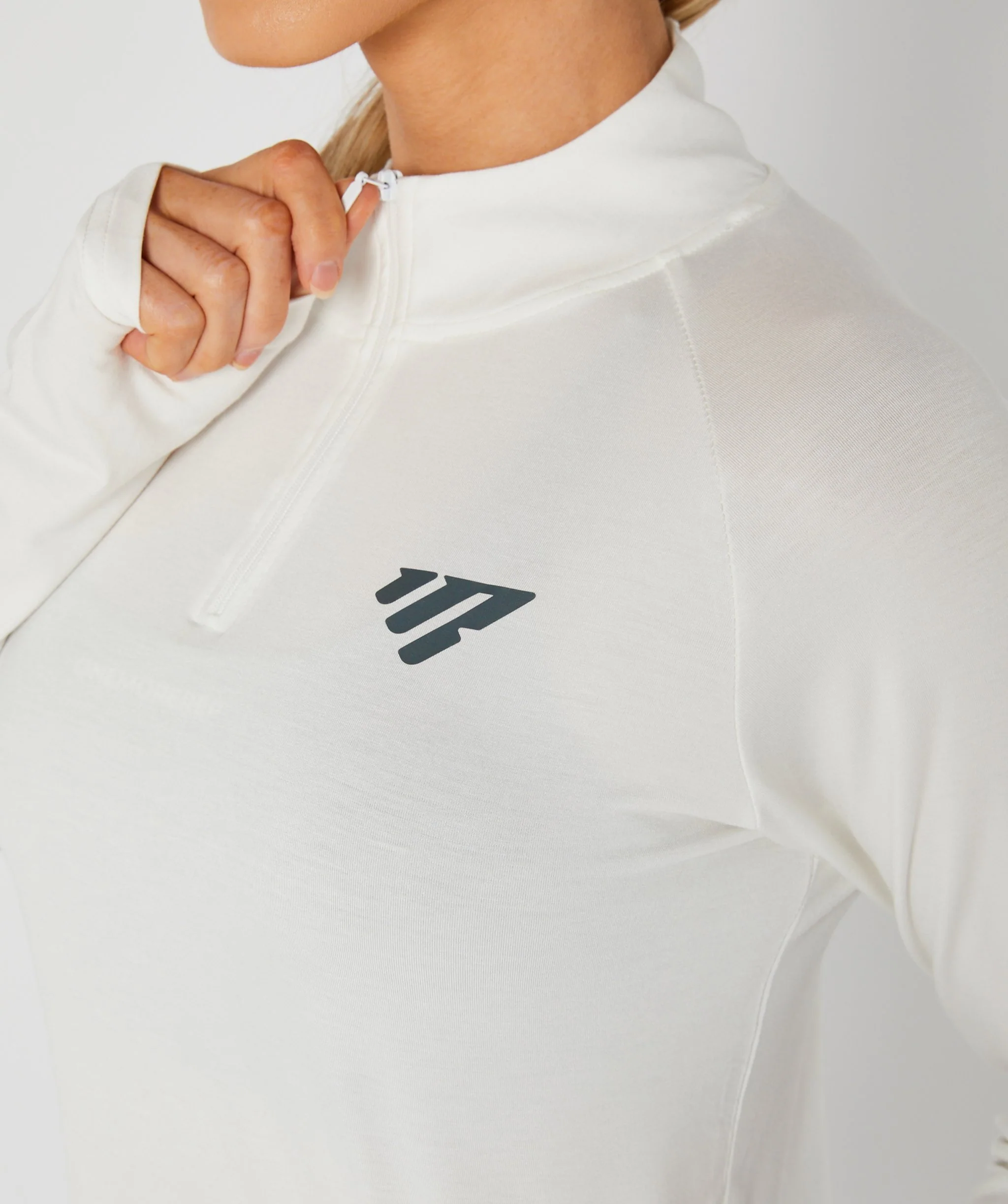 Lightweight Crop 1/4 Zip Jacket (White) by OneMoreRep - Image 3