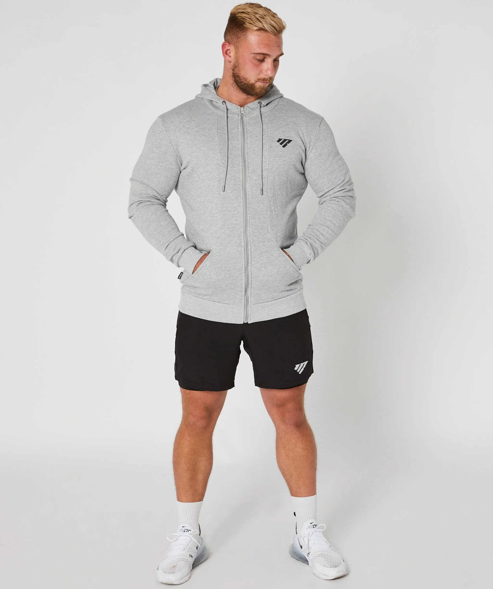 Lightweight Zip Hoodie (Grey) by OneMoreRep