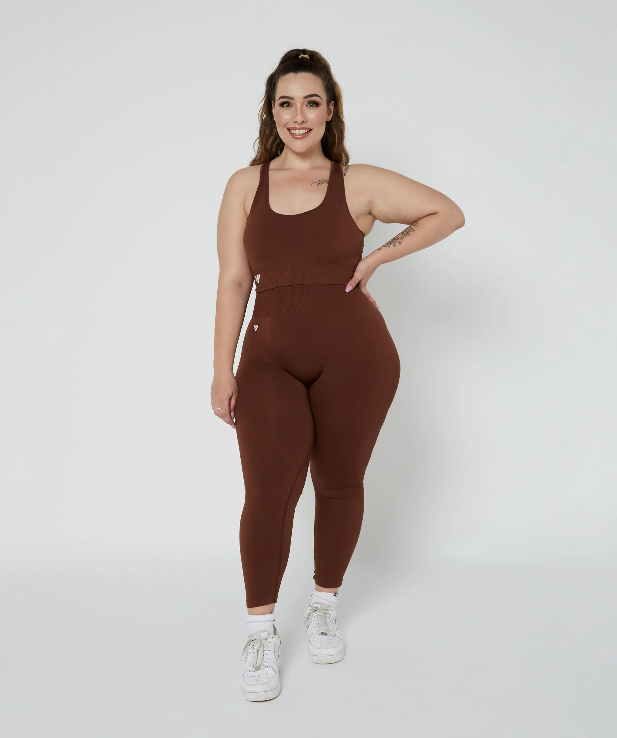 Luxe Seamless Leggings - Full Length (Mocha) by OneMoreRep - Image 2