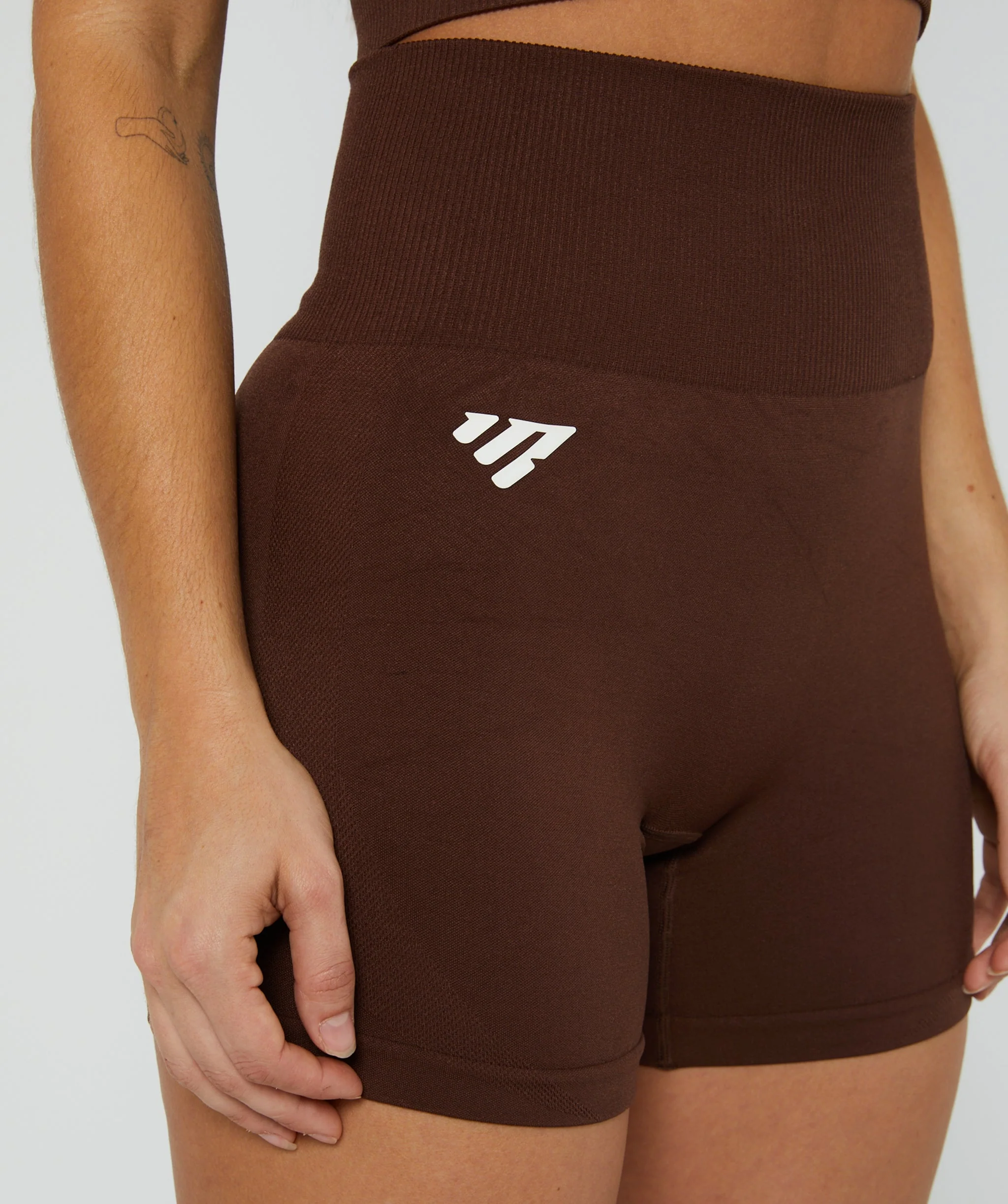 Luxe Seamless Shorts (Espresso) by OneMoreRep