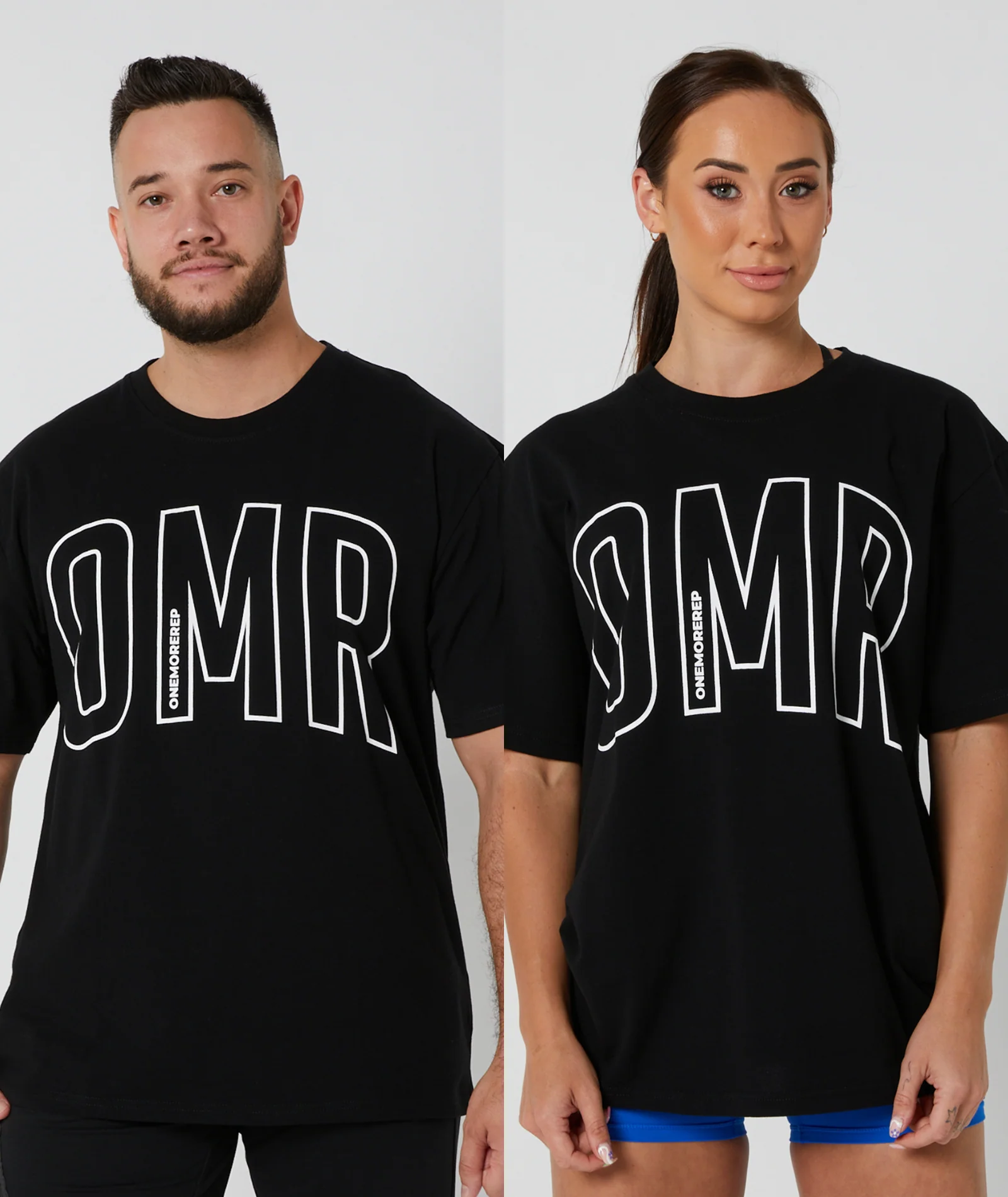 Oversized Pump Tee (Black/White) by OneMoreRep