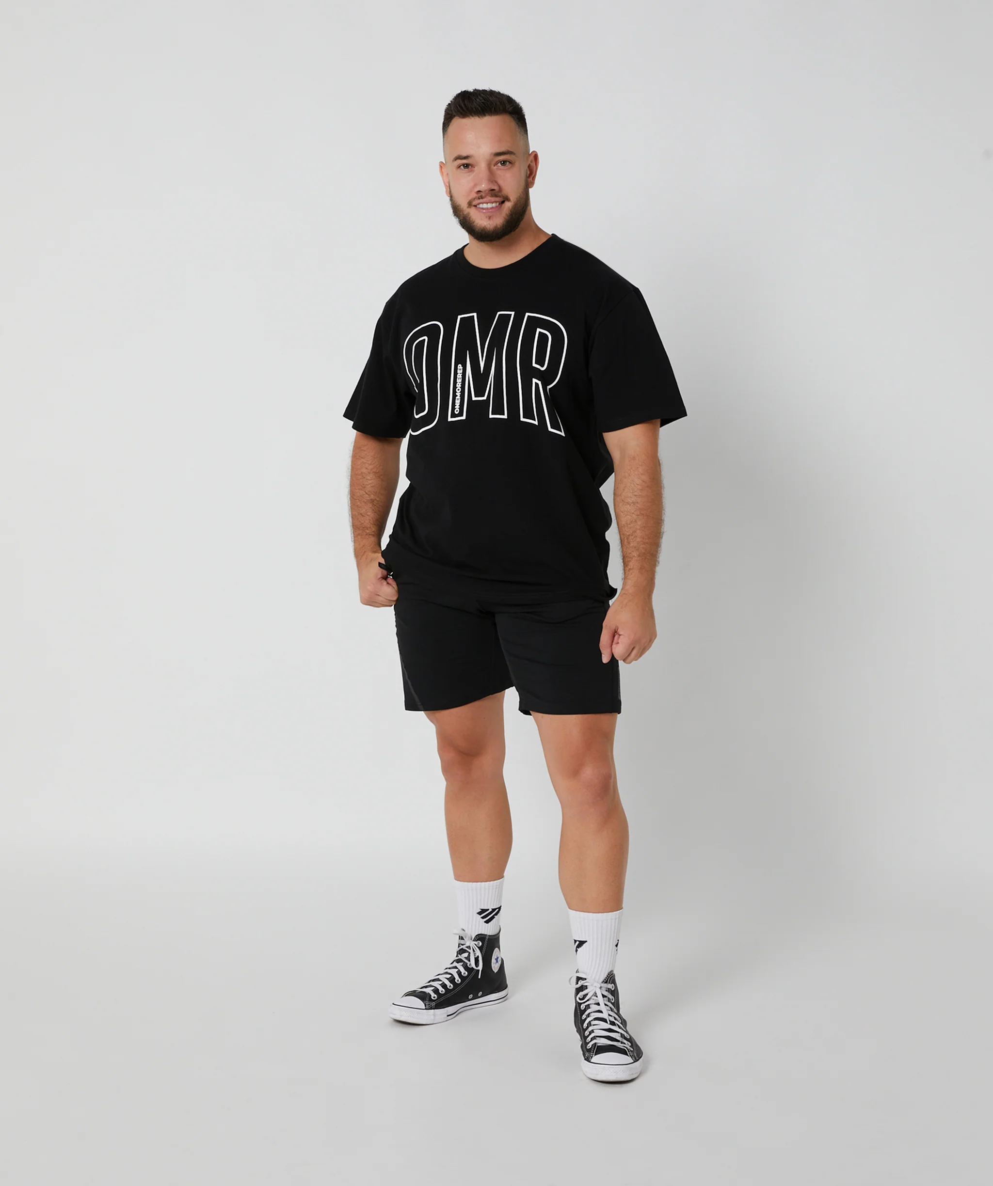 Oversized Pump Tee (Black/White) by OneMoreRep - Image 5