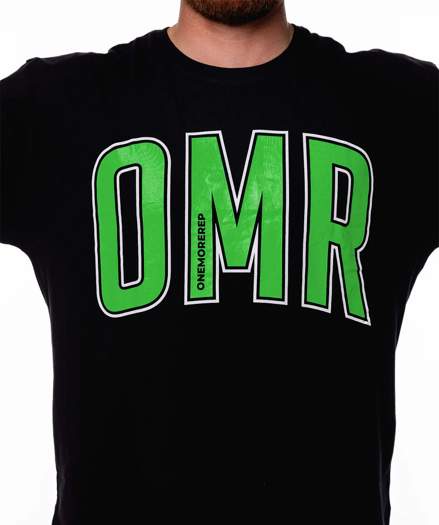 Oversized Pump Unisex Tee Black/Apple Green by OneMoreRep - Image 3