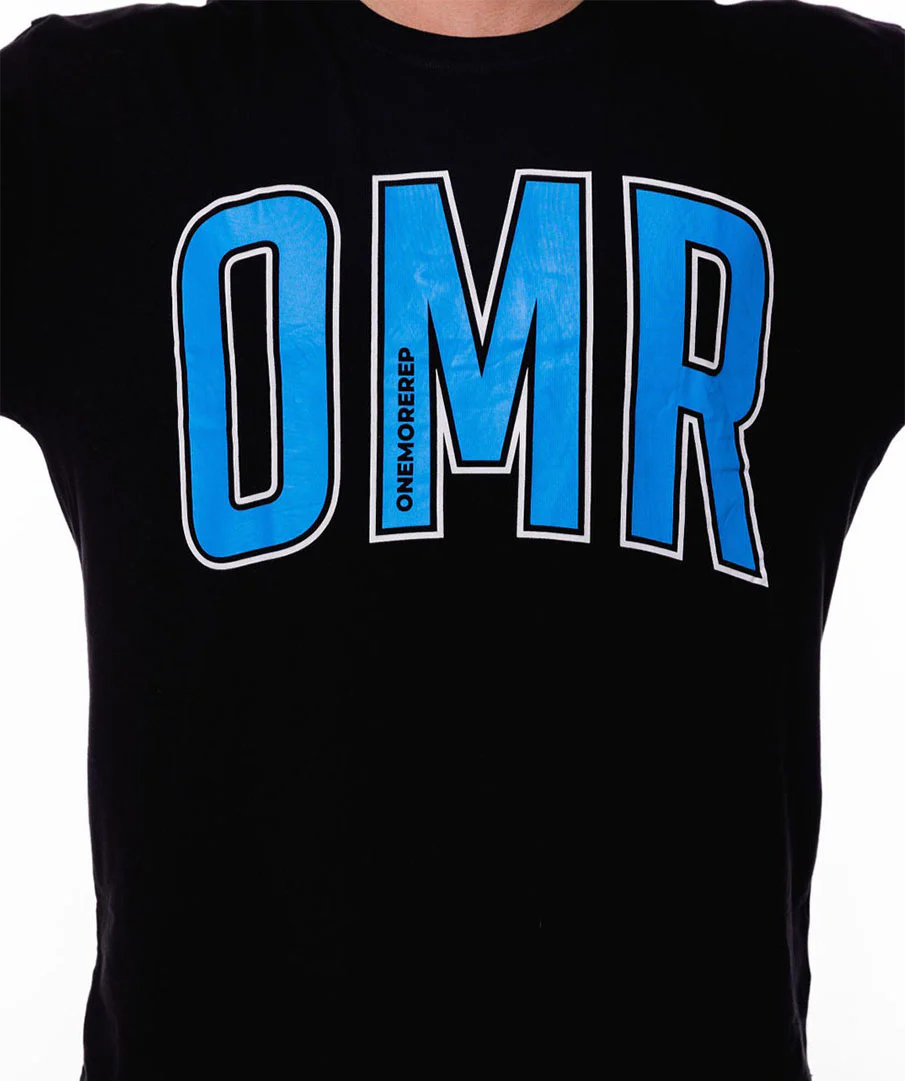 Oversized Pump Unisex Tee Black/Blue Raz by OneMoreRep - Image 12