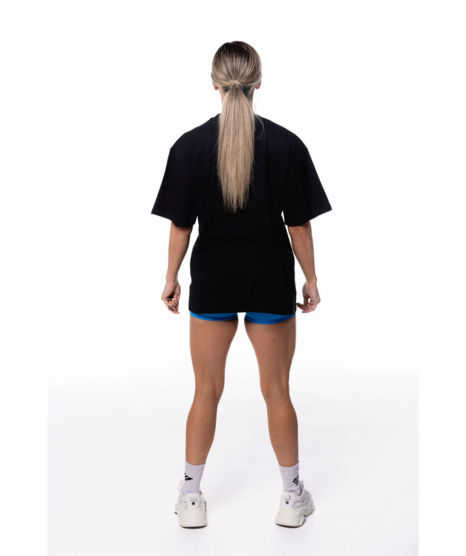 Oversized Pump Unisex Tee Black/Blue Raz by OneMoreRep - Image 6