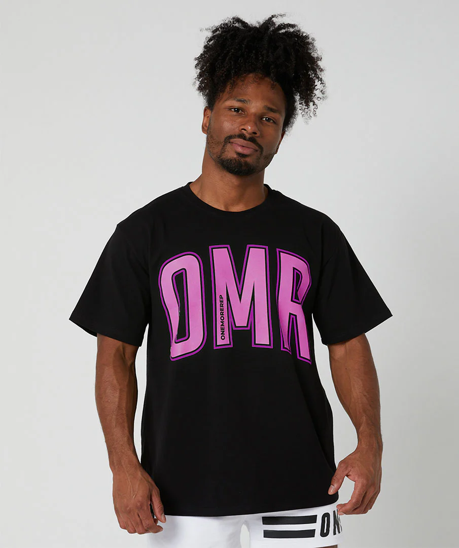 Oversized Pump Unisex Tee Black/Candy Pink by OneMoreRep
