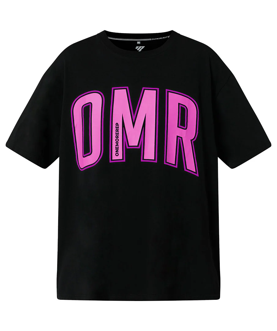 Oversized Pump Unisex Tee Black/Candy Pink by OneMoreRep - Image 10