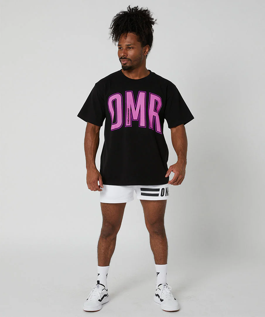 Oversized Pump Unisex Tee Black/Candy Pink by OneMoreRep - Image 6
