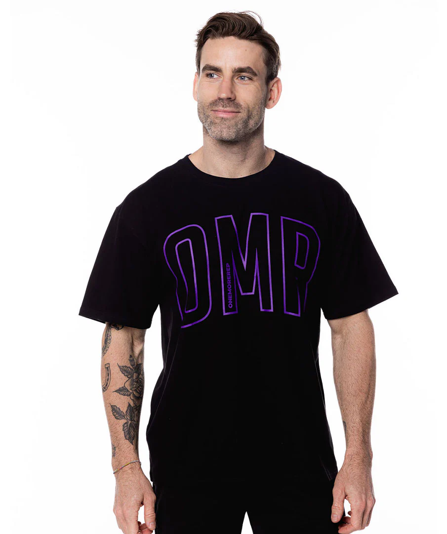 Oversized Pump Unisex Tee Black/Grape by OneMoreRep
