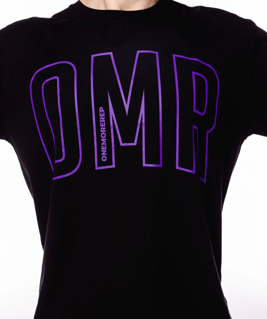 Oversized Pump Unisex Tee Black/Grape by OneMoreRep - Image 11