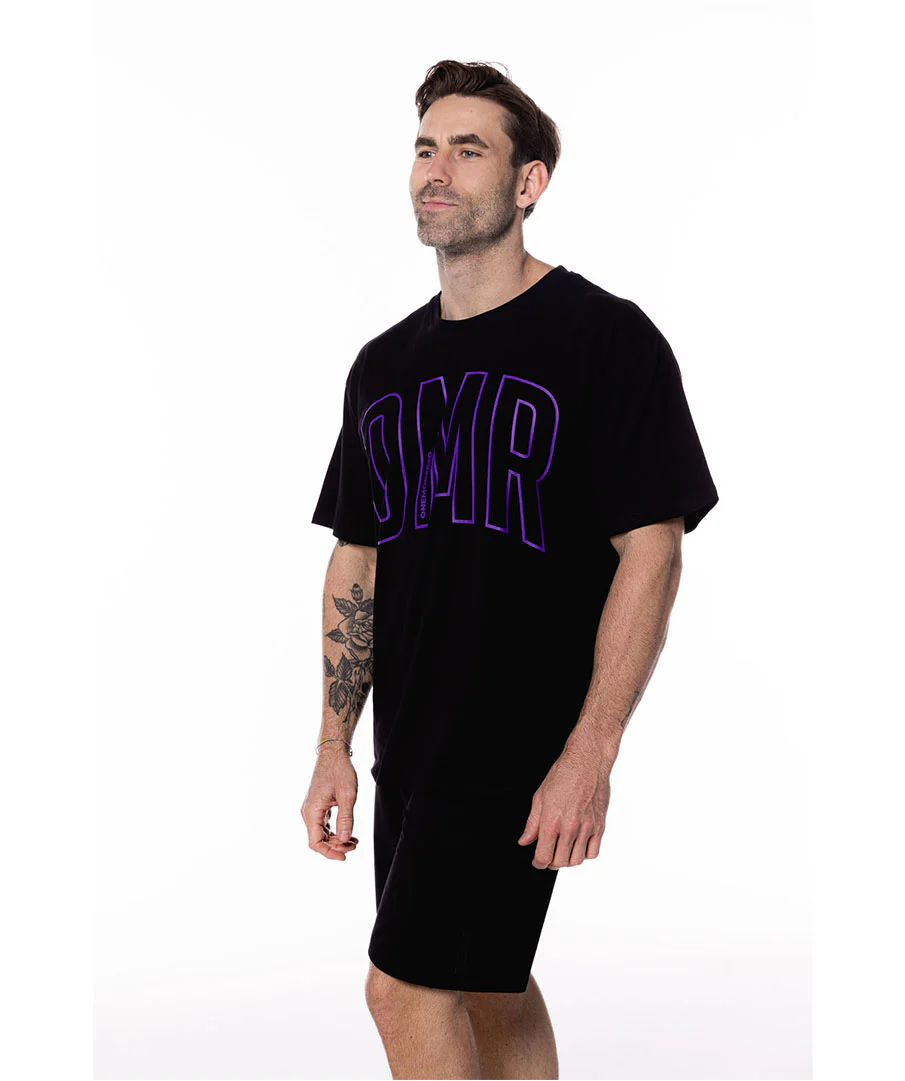 Oversized Pump Unisex Tee Black/Grape by OneMoreRep - Image 6