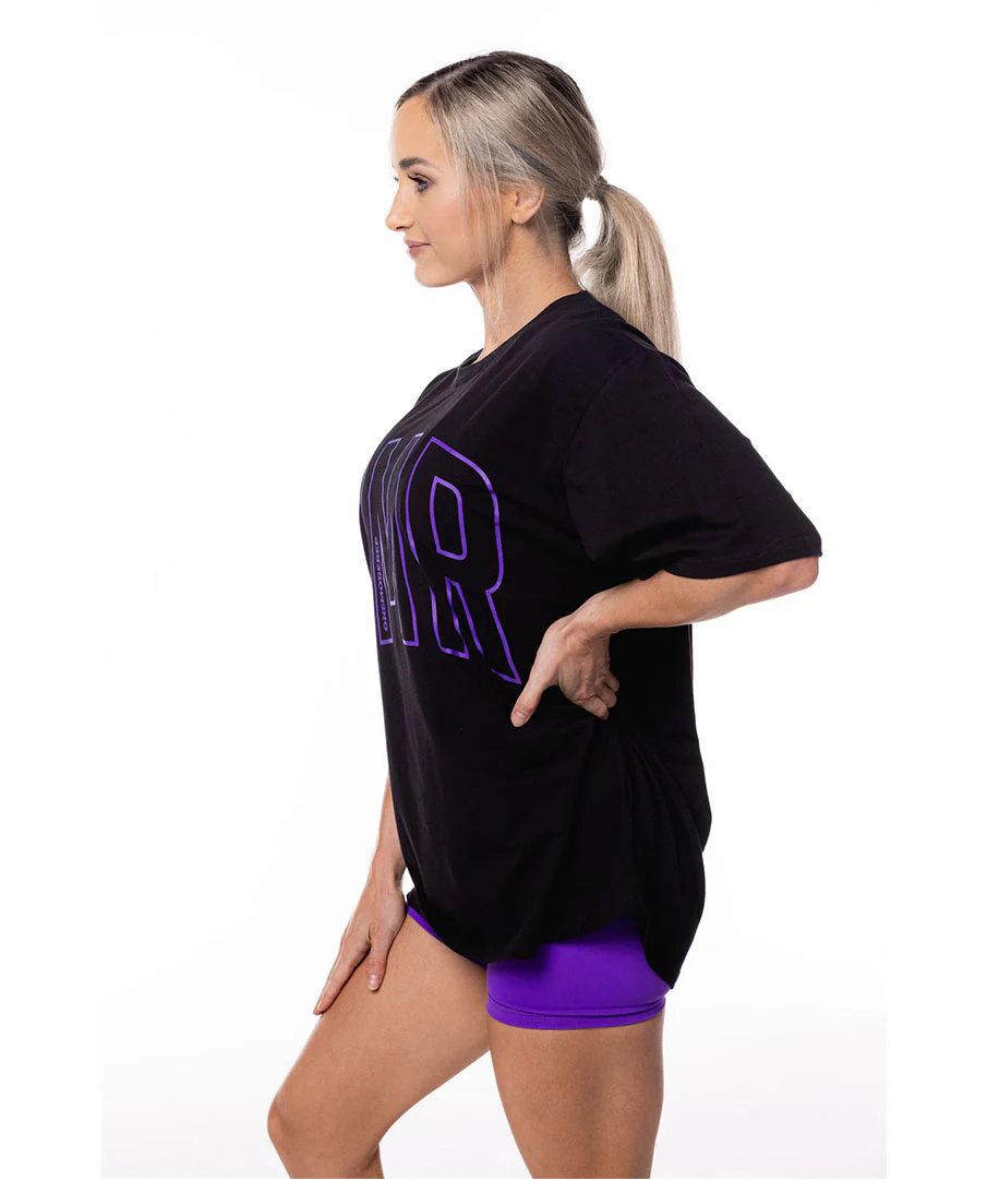 Oversized Pump Unisex Tee Black/Grape by OneMoreRep - Image 9
