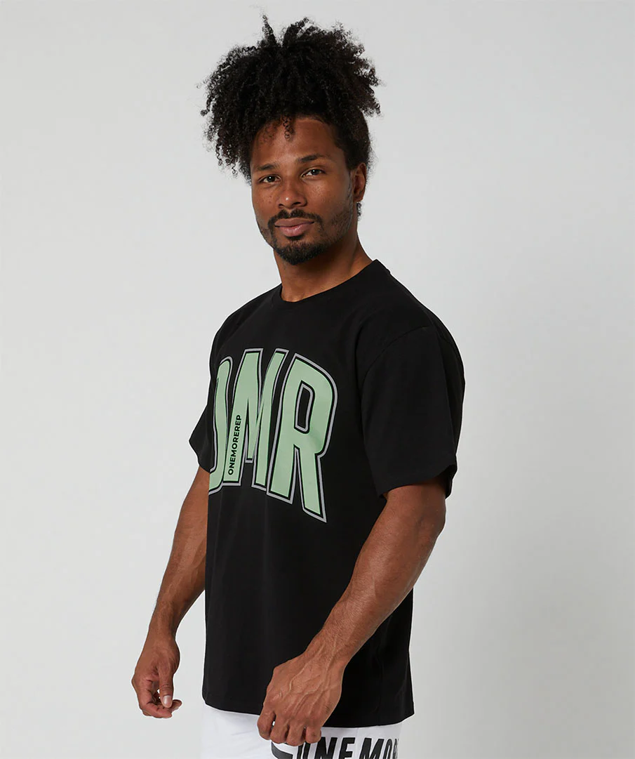 Oversized Pump Unisex Tee Black/Sage by OneMoreRep - Image 2